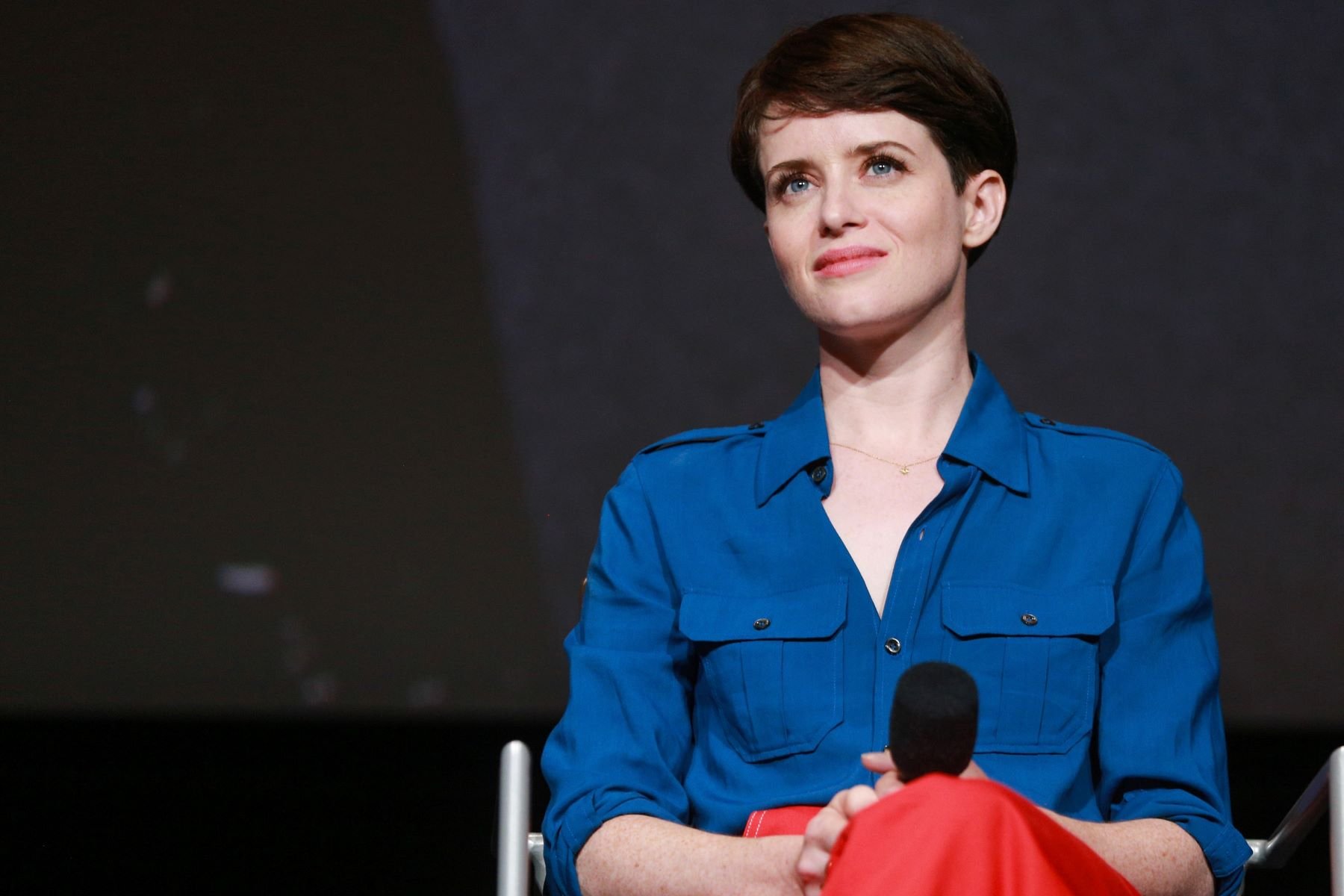 Claire Foy speaking during the For Your Consideration event for 'The Crown' on Netflix in North Hollywood, California