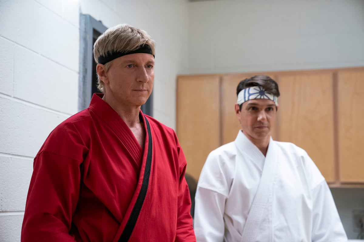 'Cobra Kai': William Zabka and Ralph Macchio wear their red and white gis in the locker room