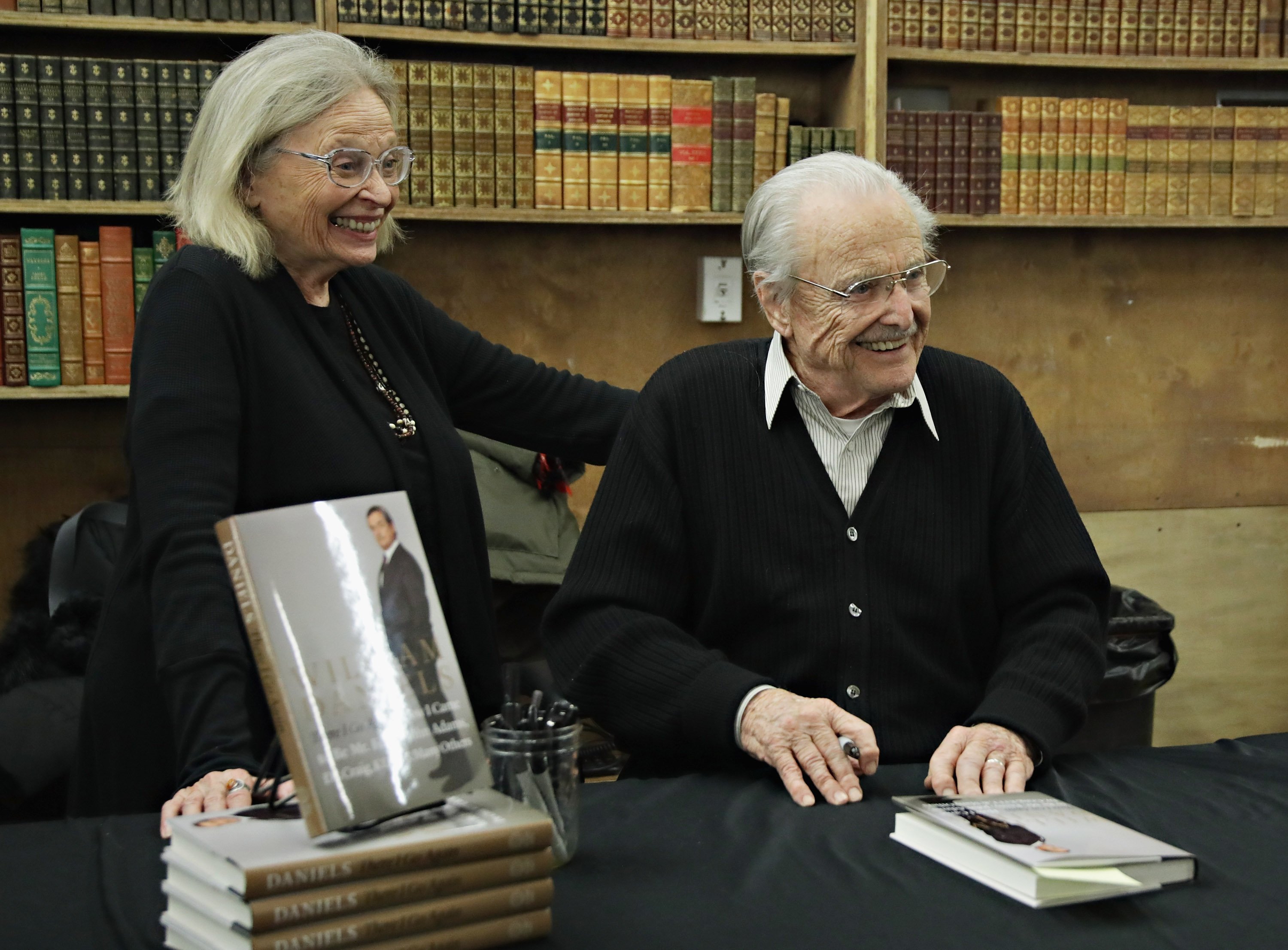 William Daniels meets fans with his wife Bonnie Bartlett as he signs copies of "There I Go Again: How I Came To Be Mr. Feeny, John Adams, Dr. Craig, KITT and Many Others"