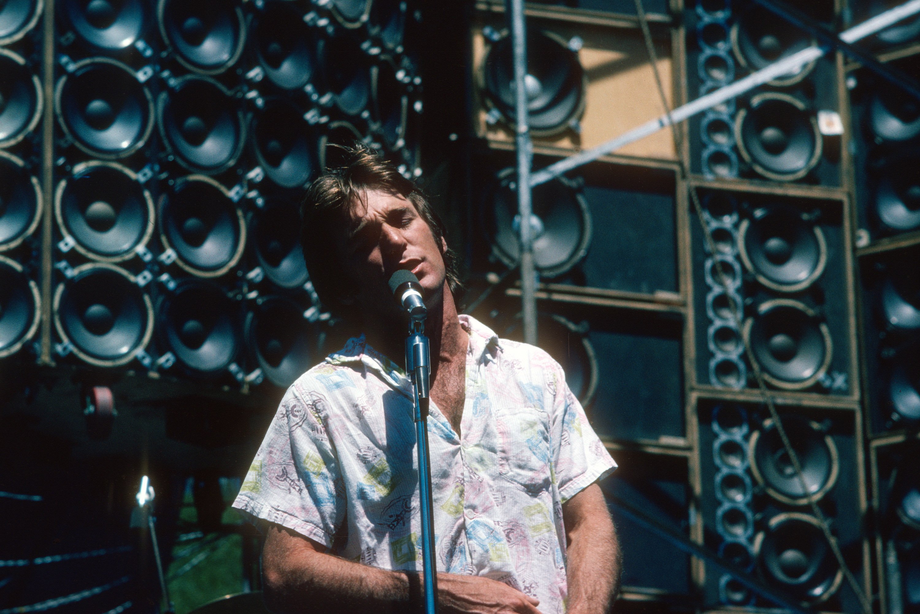 Dennis Wilson the drummer for the Beach Boys is with the Beach Boys when the performed at a Day on the Green