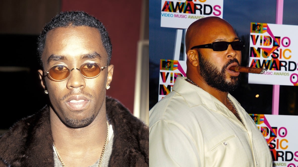 Diddy, pictured on right, and Suge Knight, on left, have vastly different net worths