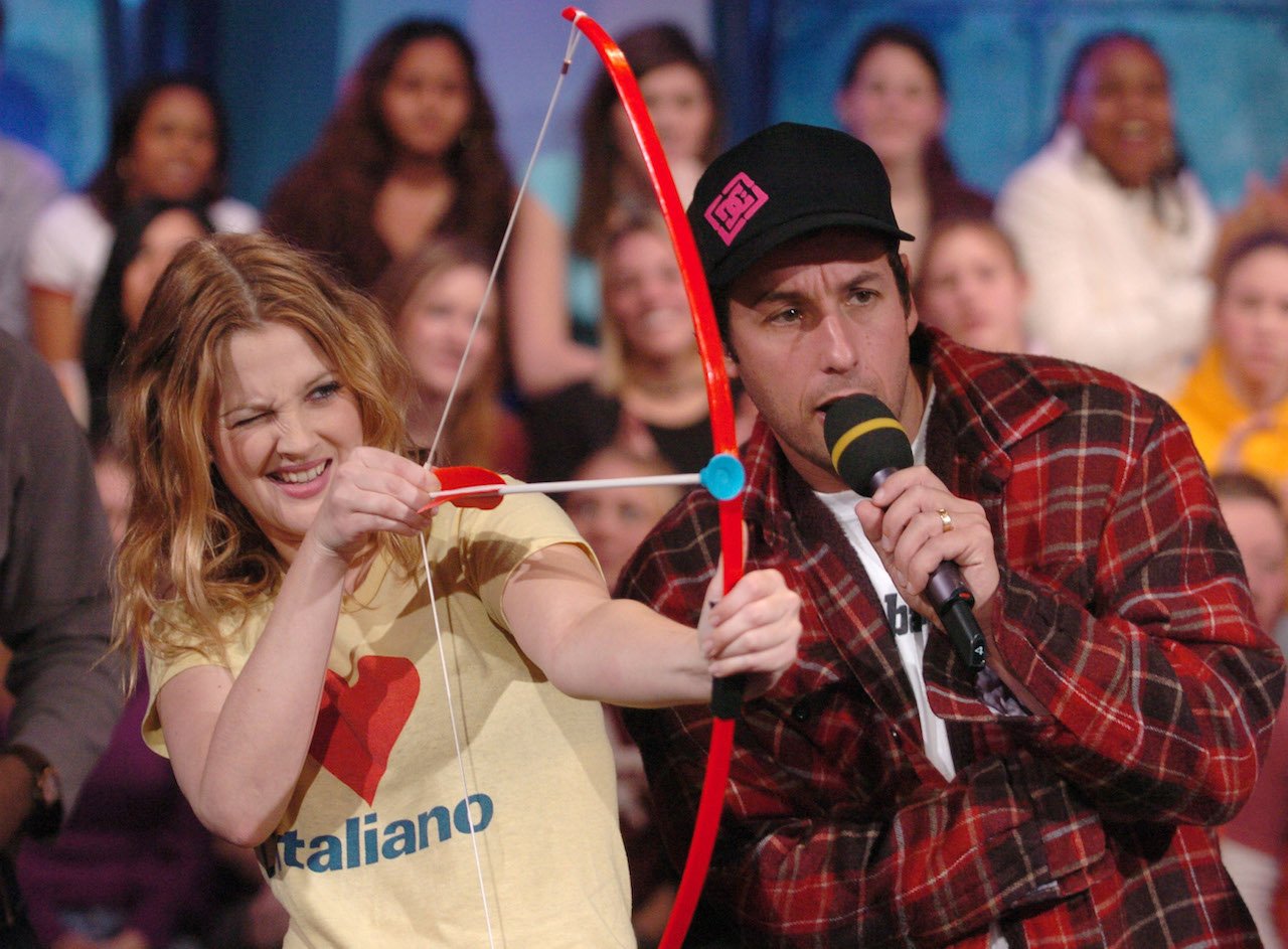 Drew Barrymore and Adam Sandler, pictured on MTV's 'TRL' in 2014, have been in a few movies together