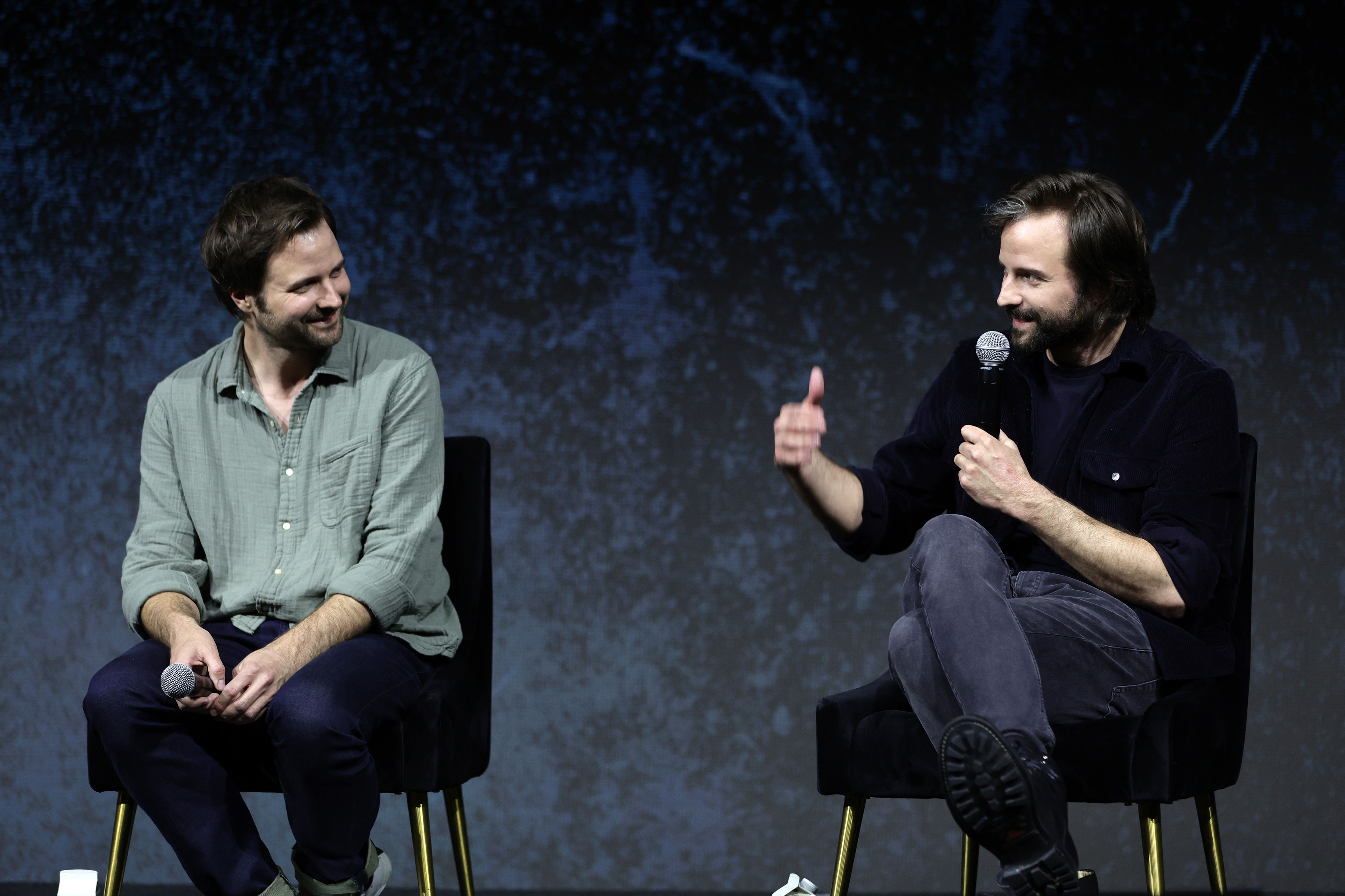 Stranger Things creators the Duffer brothers (Ross and Matt) speak at Netflix's FYSEE Storytellers at Raleigh Studios Hollywood