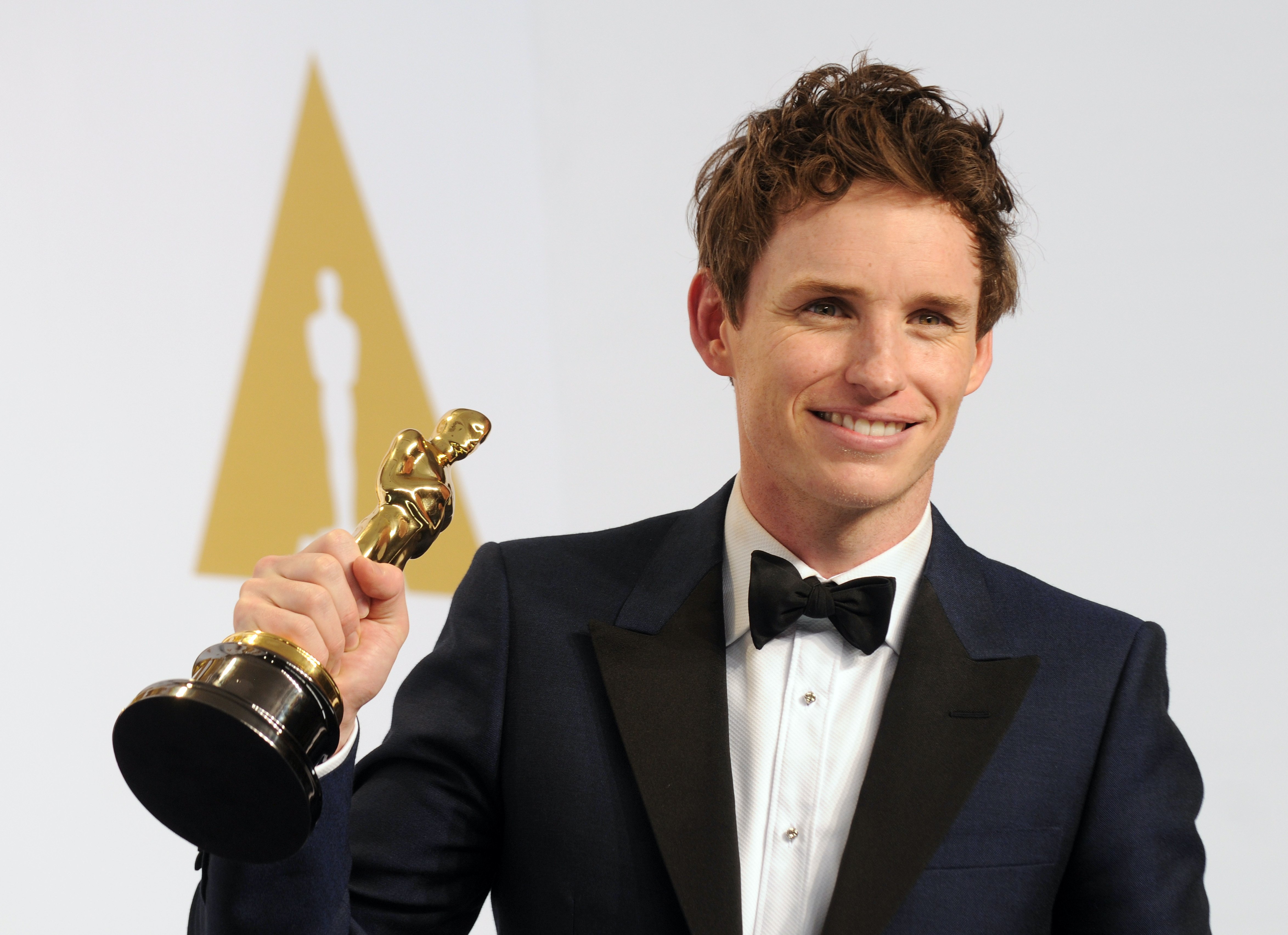 Actor Eddie Redmayne wins the Best Actor Academy Award for his performance as Stephen Hawking in The Theory of Everything