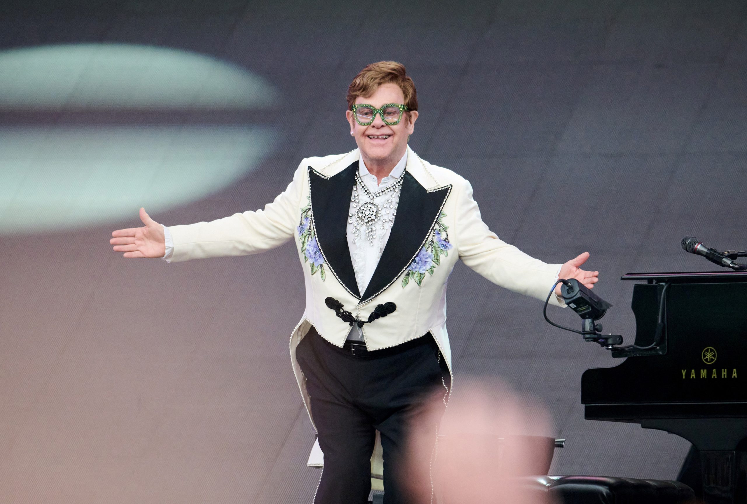 Elton John performs on stage as American Express present BST Hyde Park
