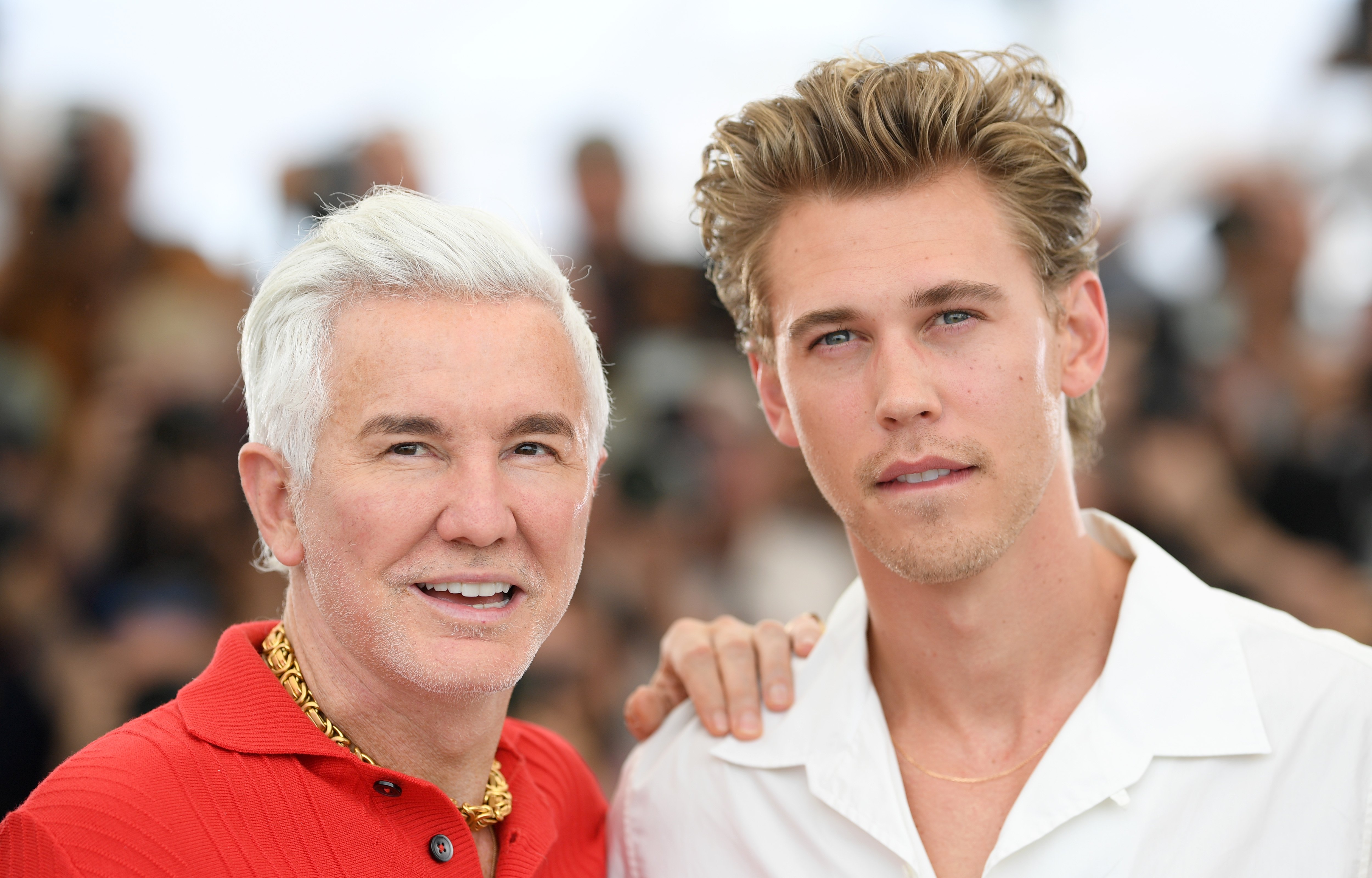 Baz Luhrmann and Austin Butler, the director and star of 'Elvis', standing next to each other