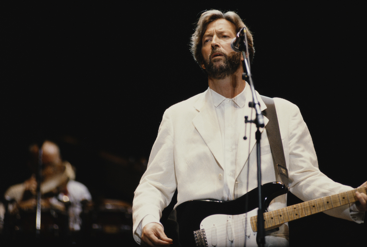 Eric Clapton performs in 1992, the year after his son's fatal accident