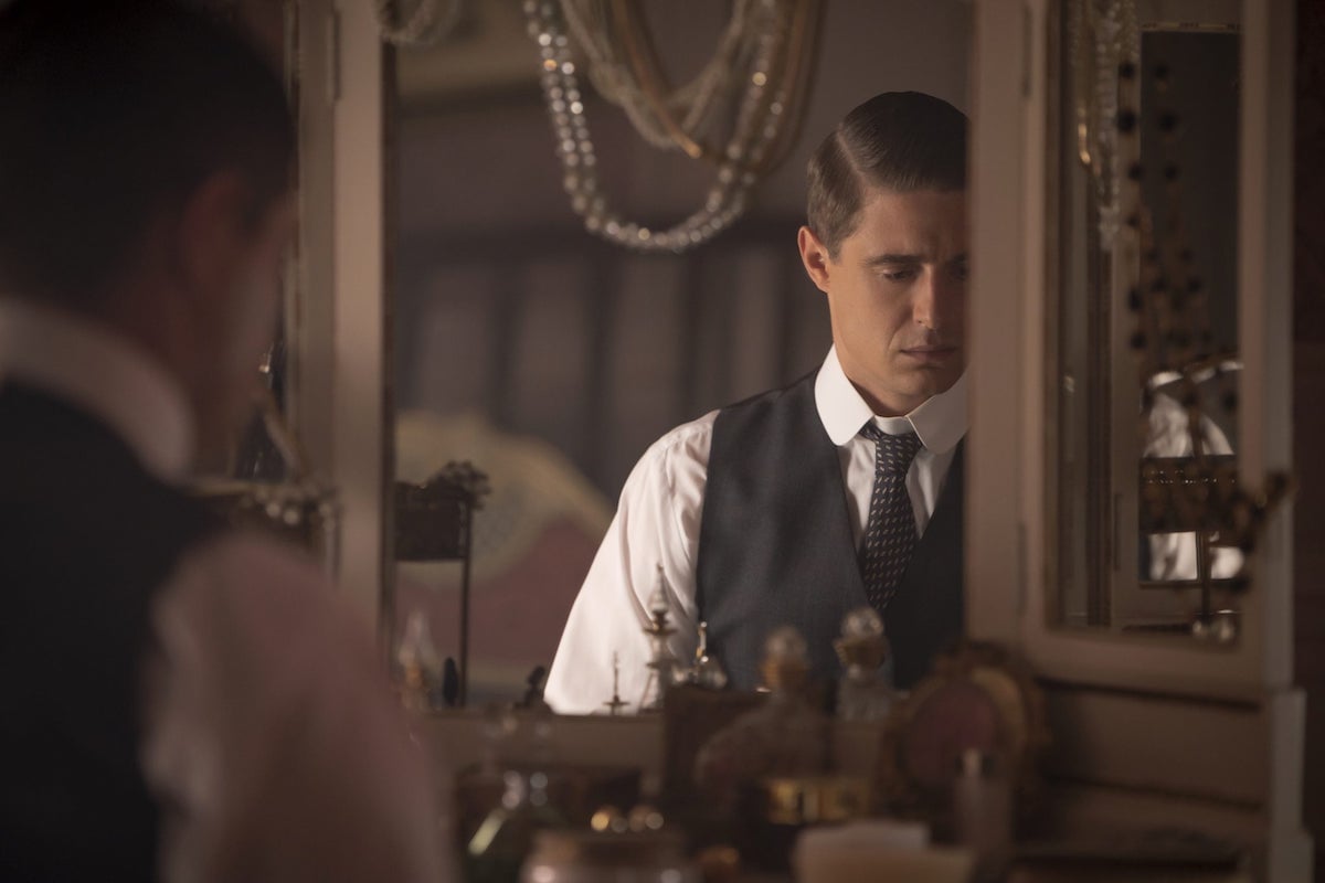 'Flowers in the Attic: The Origin' -- Malcolm Foxworth (Max Irons) looks away from his reflection in a mirror