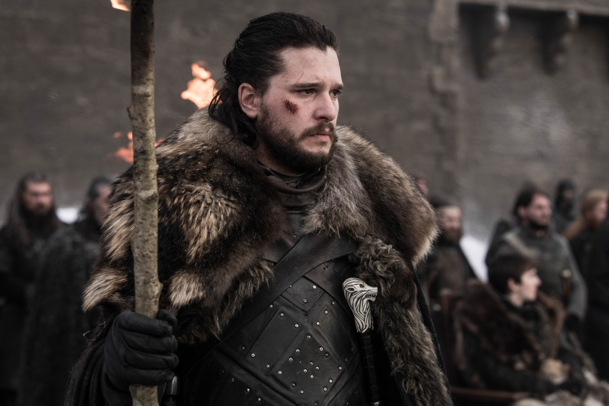 Game of Thrones Jon Snow played by Kit Harington in an image from season 8