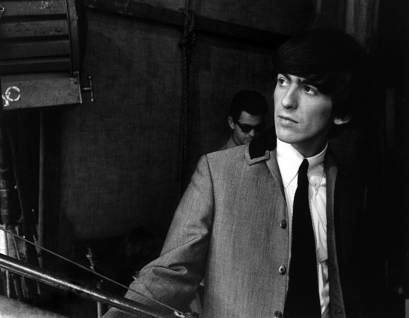 George Harrison on the set of 'A Hard Day's Night' in 1964.