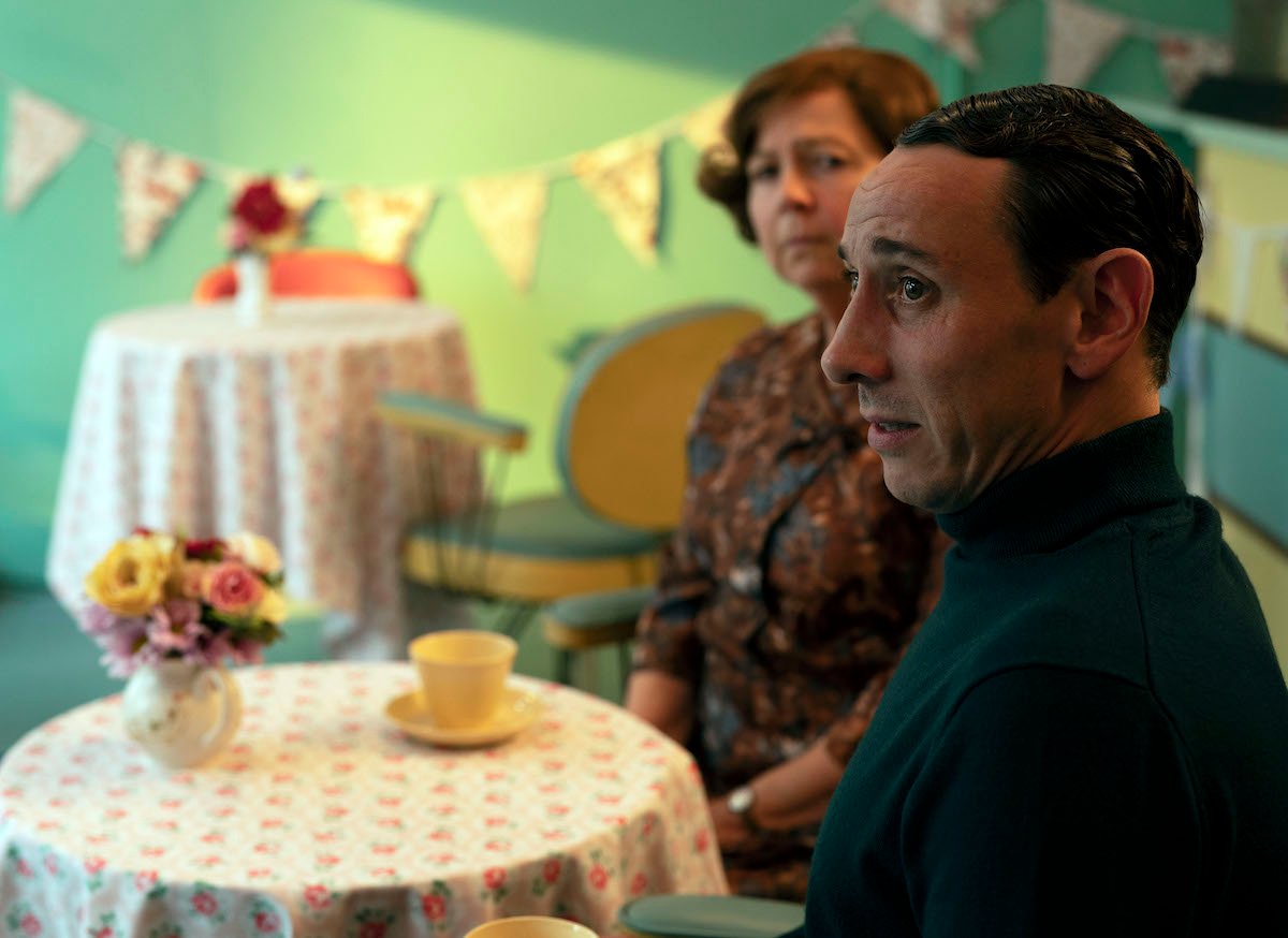 Leonard sitting next to Mrs. C in 'Grantchester' Season 7