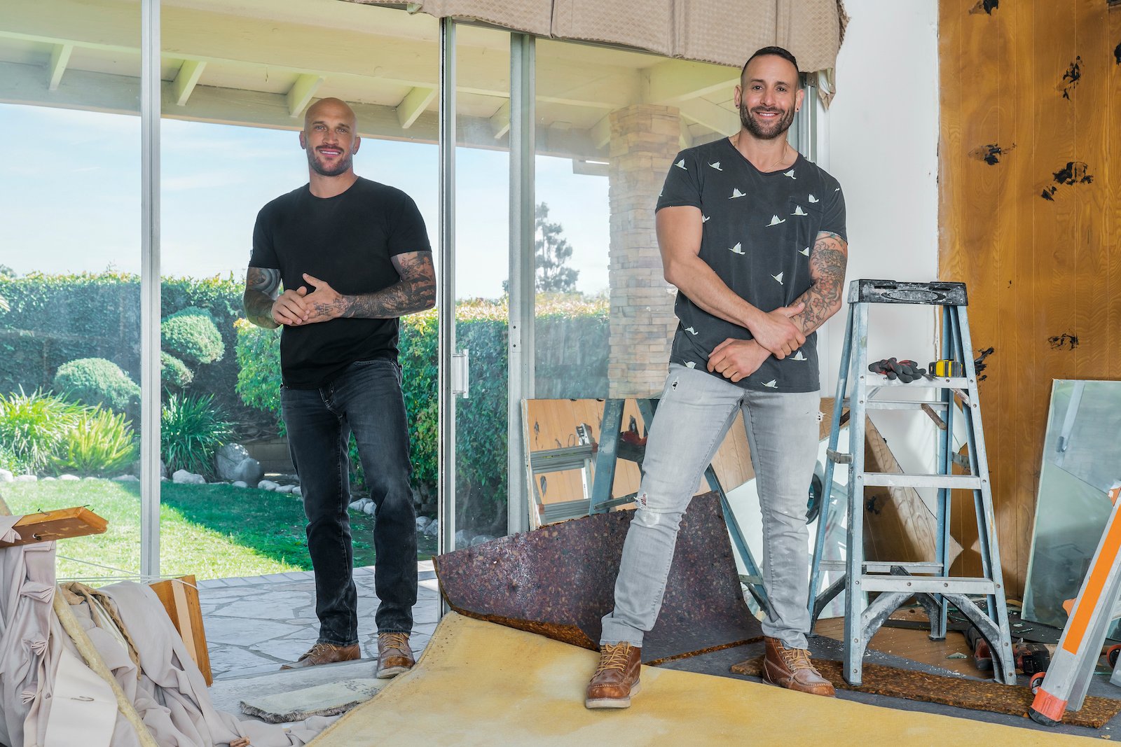 Carmine Sabatella and Mike Pyle, hosts of HGTV's 'Inside Out' pose on demo day