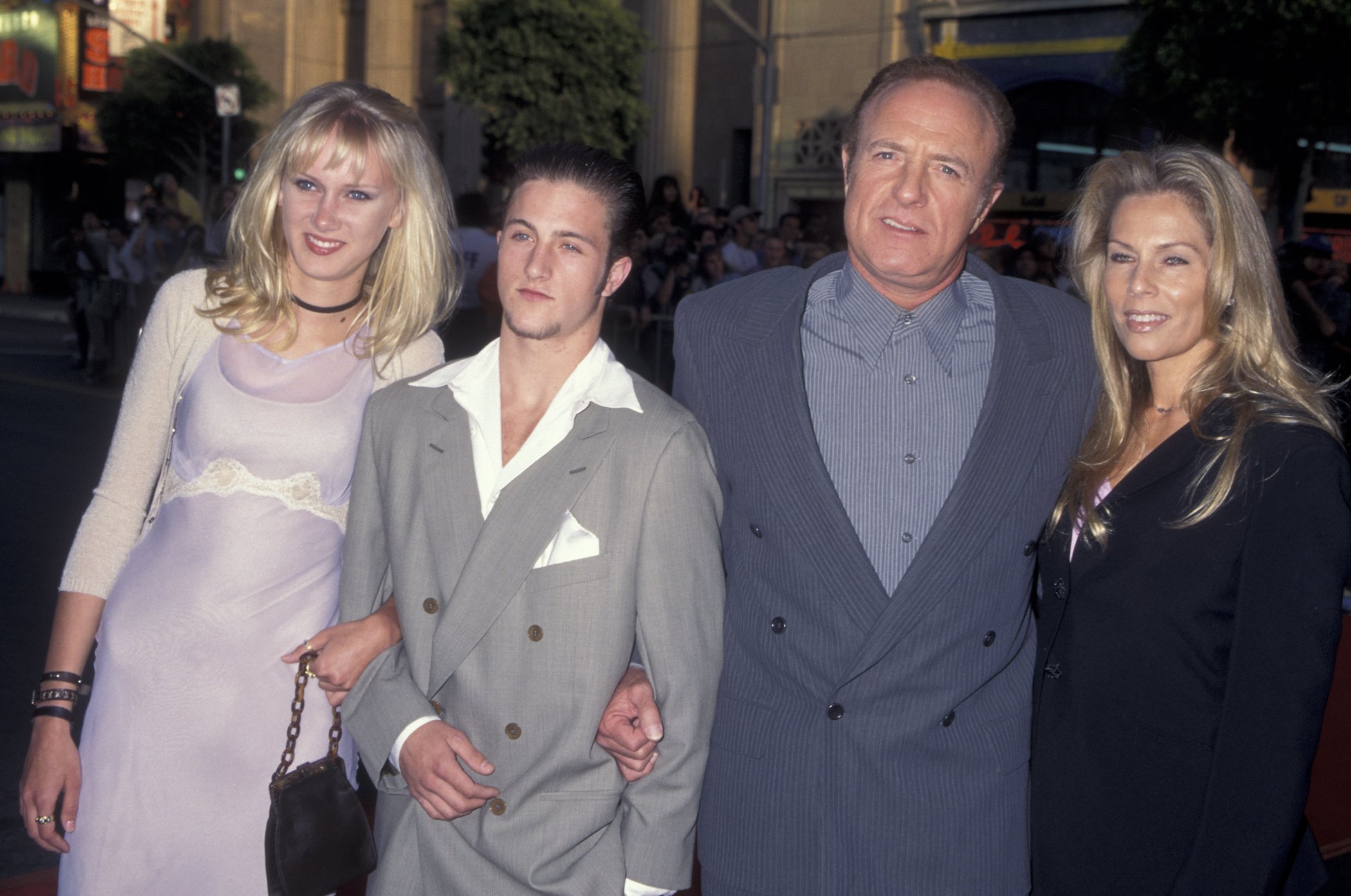 James Caan, Linda Stokes, and Scott Caan attend a premiere 