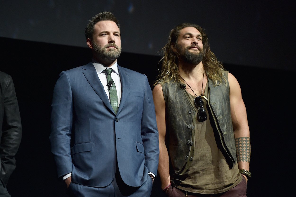 Ben Affleck (left) and Jason Momoa at CinemaCon 2017. Momoa confirmed Affleck's role in 'Aquaman and the Lost Kingdom' on social media several months ahead of the movie's release.