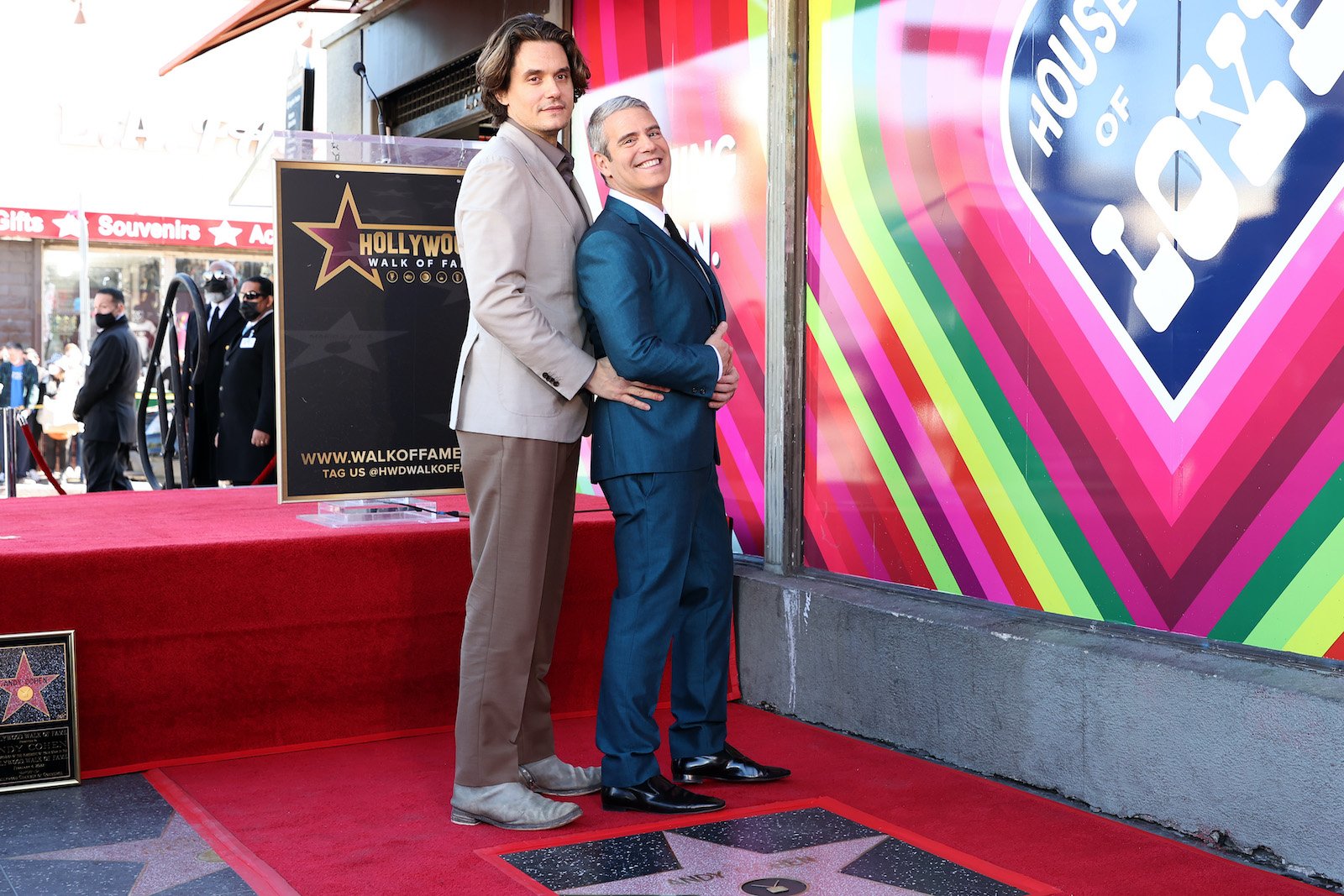 John Mayer and Andy Cohen attend the Hollywood Walk of Fame Star Ceremony