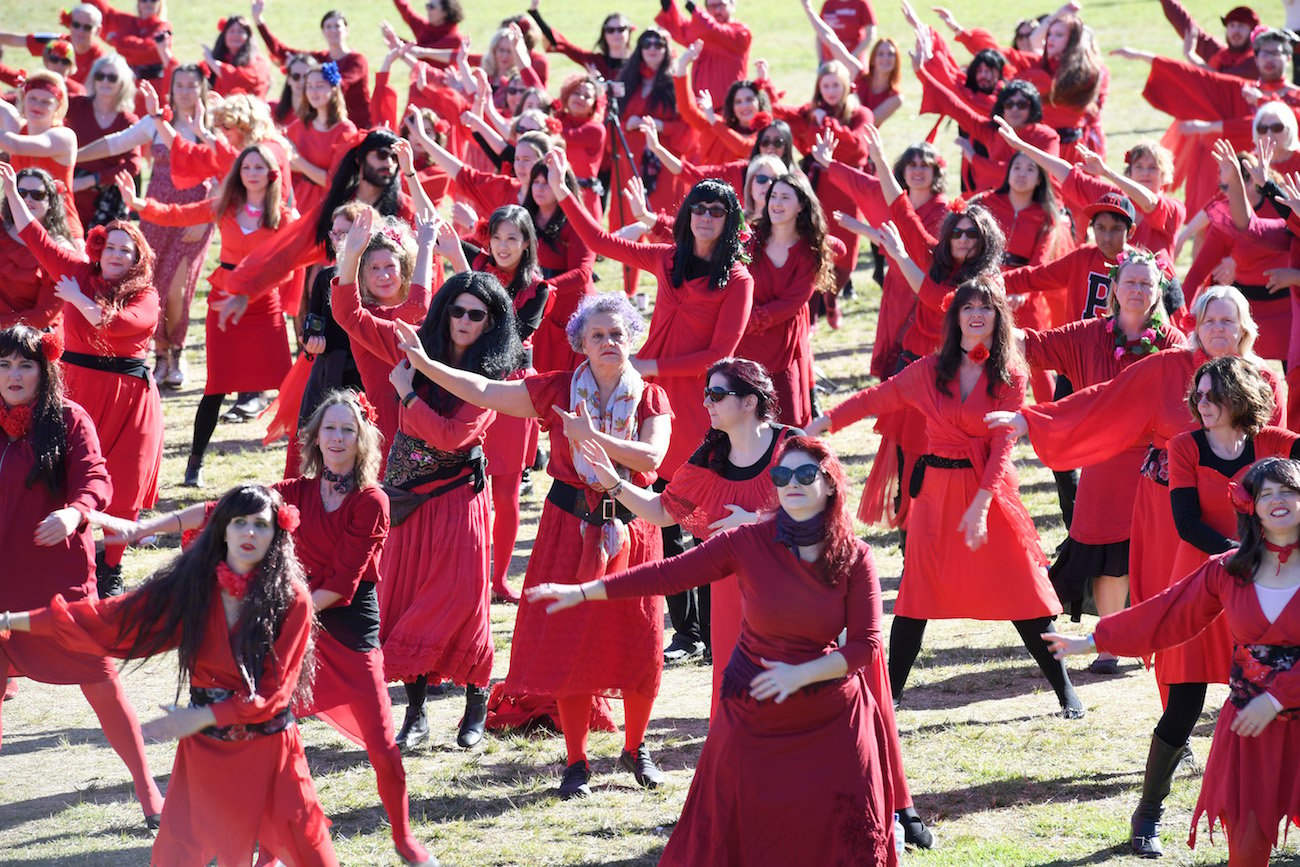 Kate Bush's loyal fan base celebrating The Most Wuthering Heights Day Ever in Sydney, Australia, in 2018.