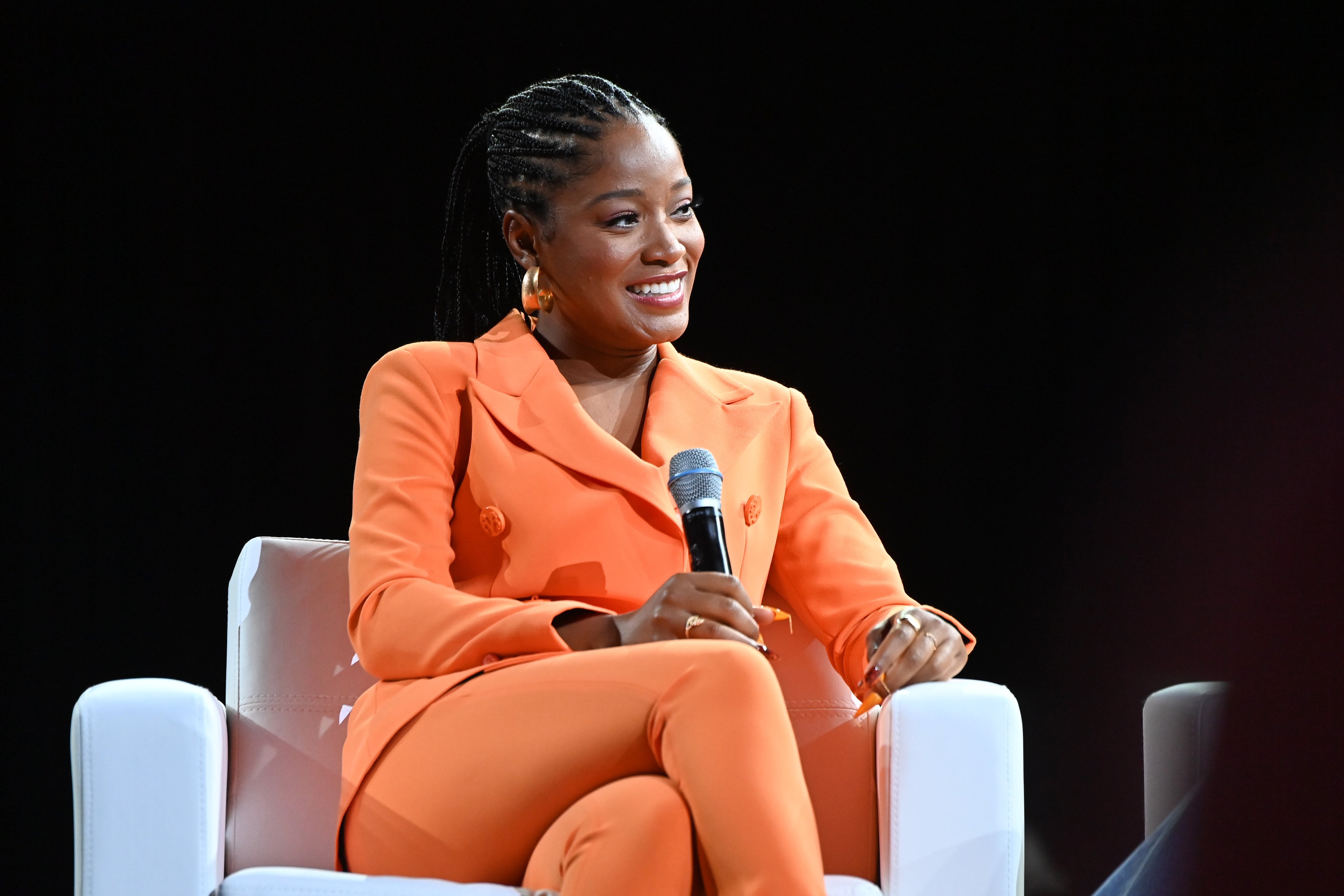 Keke Palmer speaks onstage during the 2022 Essence Festival of Culture