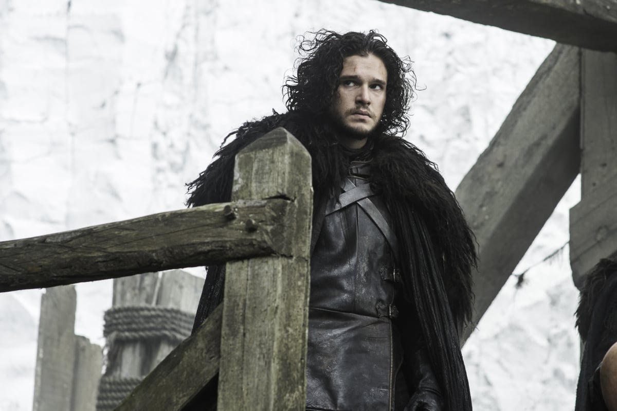 Kit Harington with his signature Jon Snow hair flowing in an image from Game of Thrones