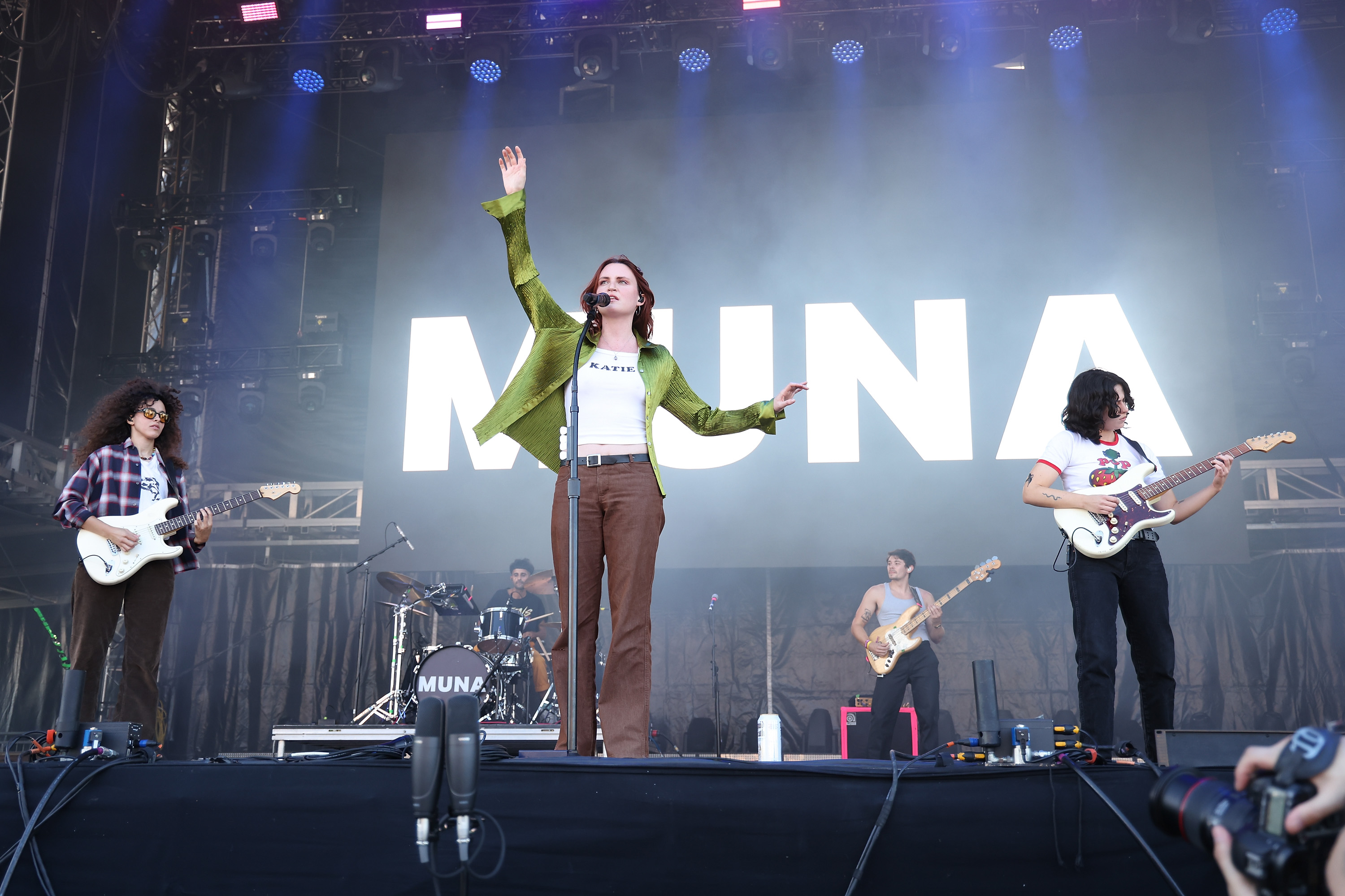 Katie Gavin of MUNA performs during the 2021 Governors Ball Music Festival