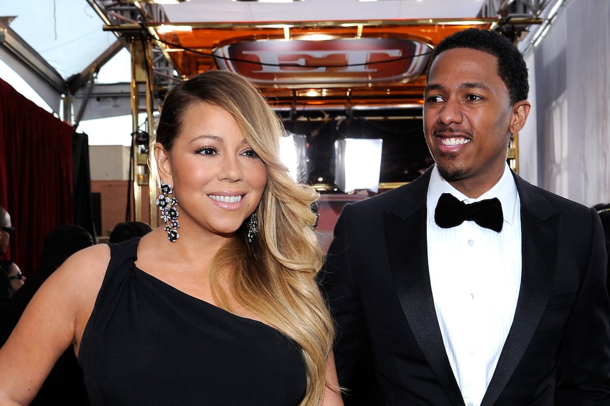 Mariah Carey and Nick Cannon, who have vastly different net worths, at an event.