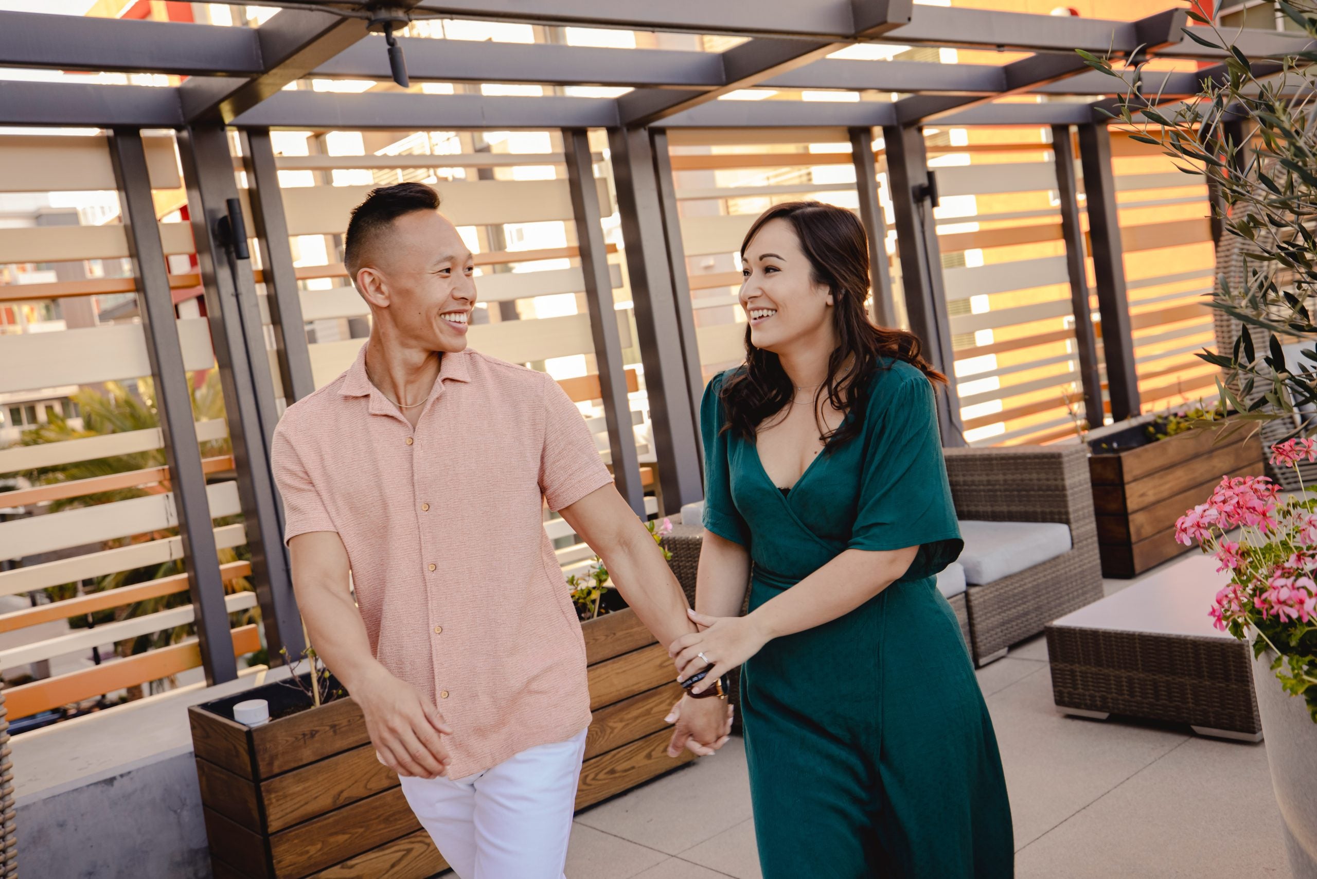 'Married at First Sight' Season 15 couple Binh and Morgan holding hands
