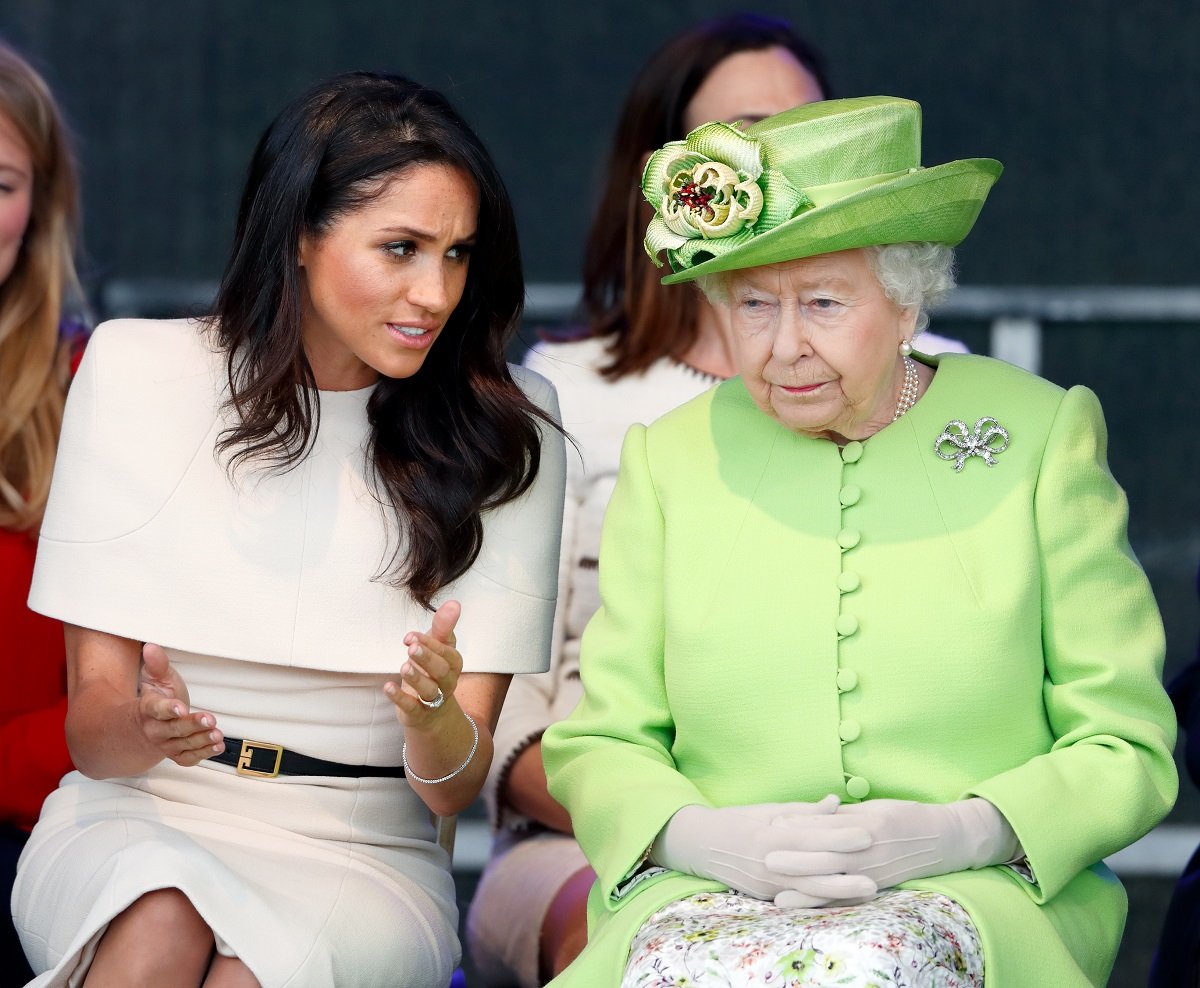 Meghan Markle and Queen Elizabeth II attend a ceremony to open the new bridge in Widnes, England