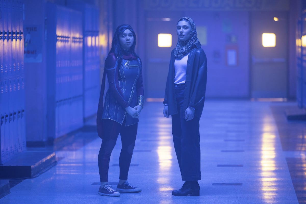 'Ms. Marvel': Iman Vellani and Yasmeen Fletcher stand in the hall