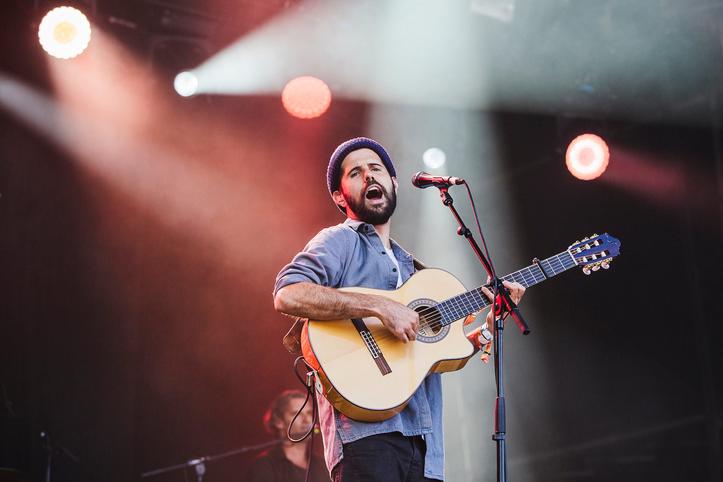 Nick Mulvey performs on the Main Stage at Kendal Calling Festival