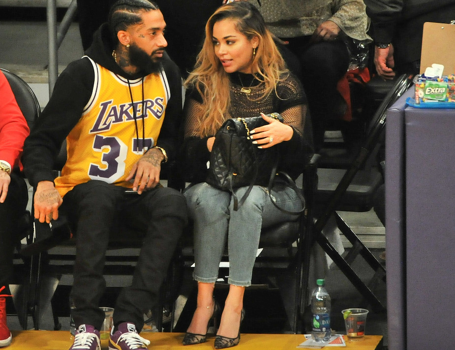 Nipsey Hussle and Lauren London at basketball game; London says finding love again since Hussle's death isn't a priority