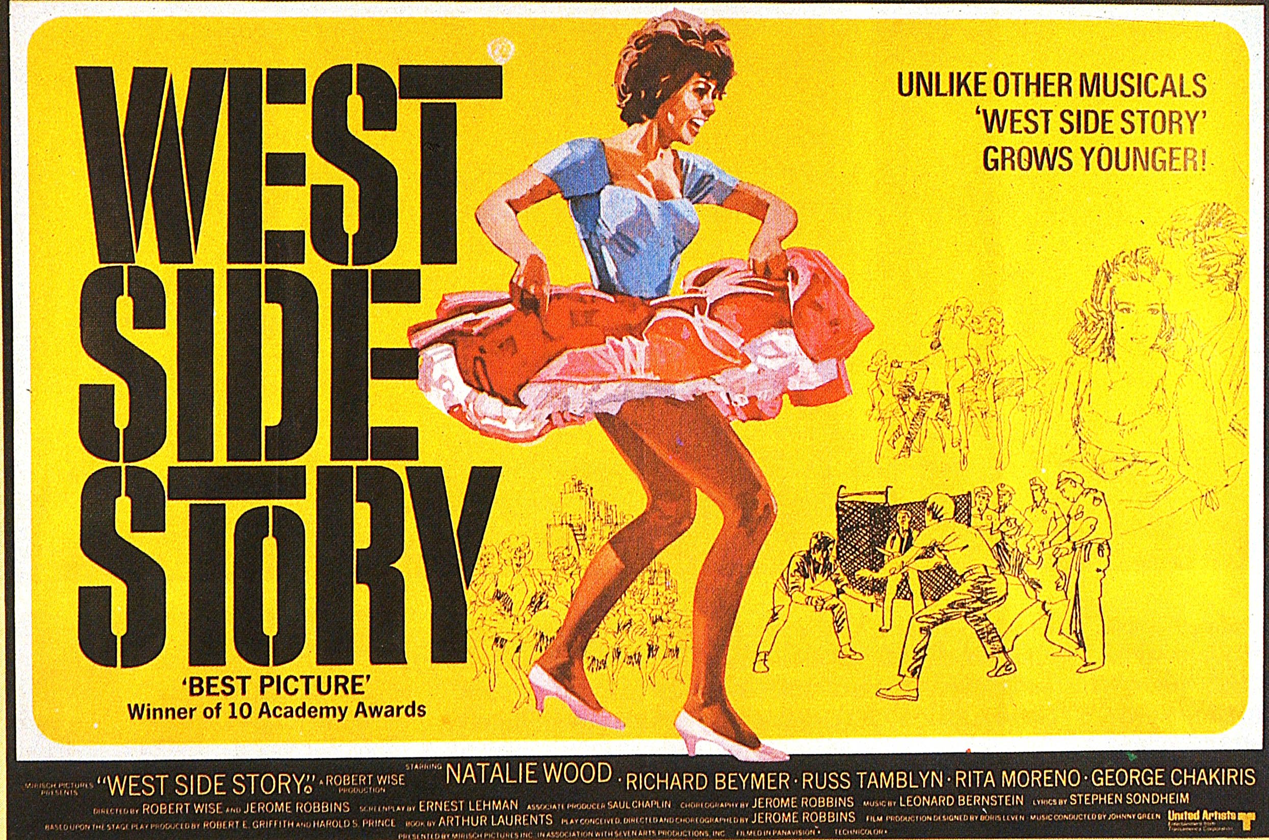 A dancer on a poster for 'West Side Story'