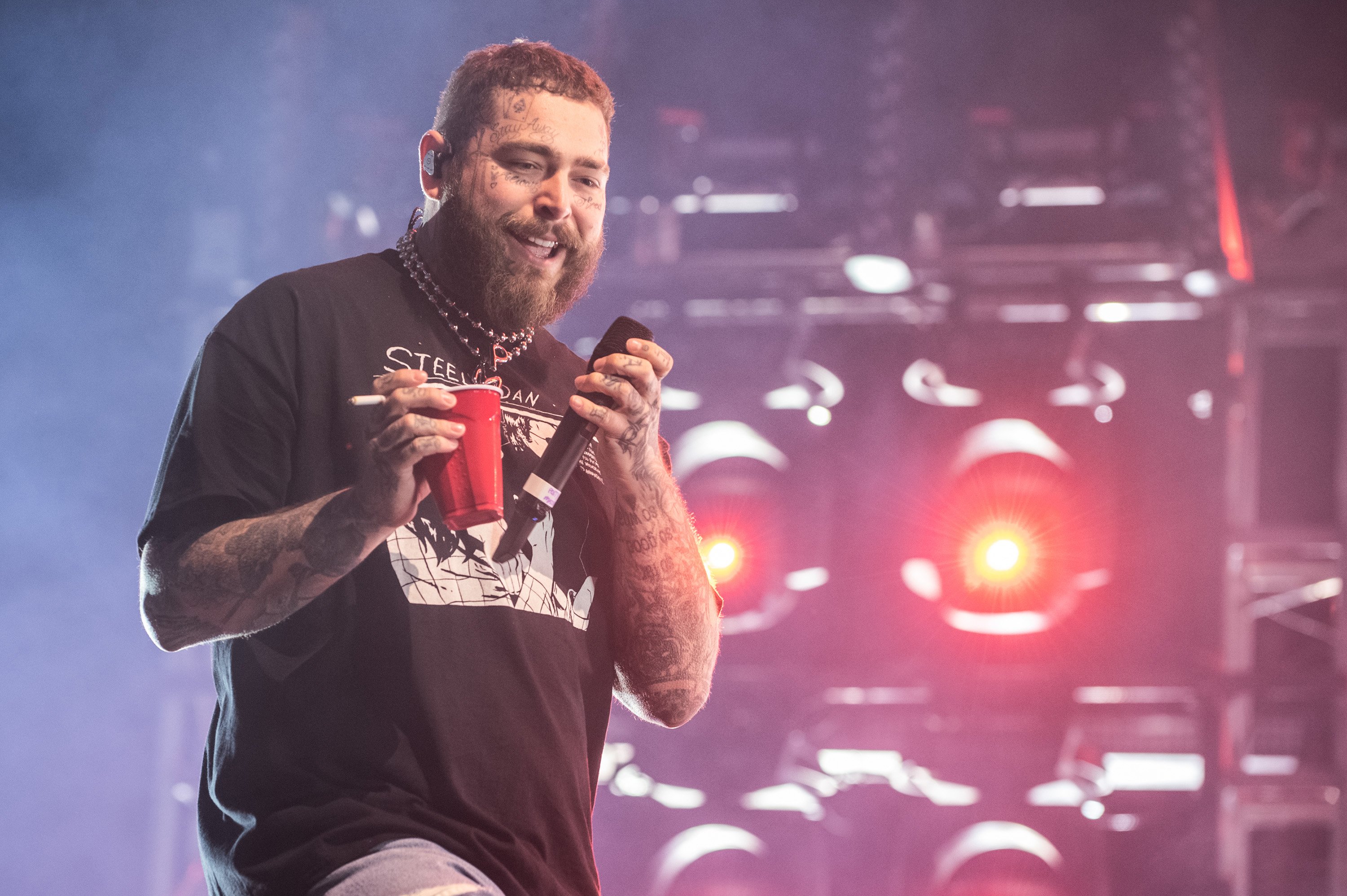 Post Malone performs at the 2022 Summer Smash festival