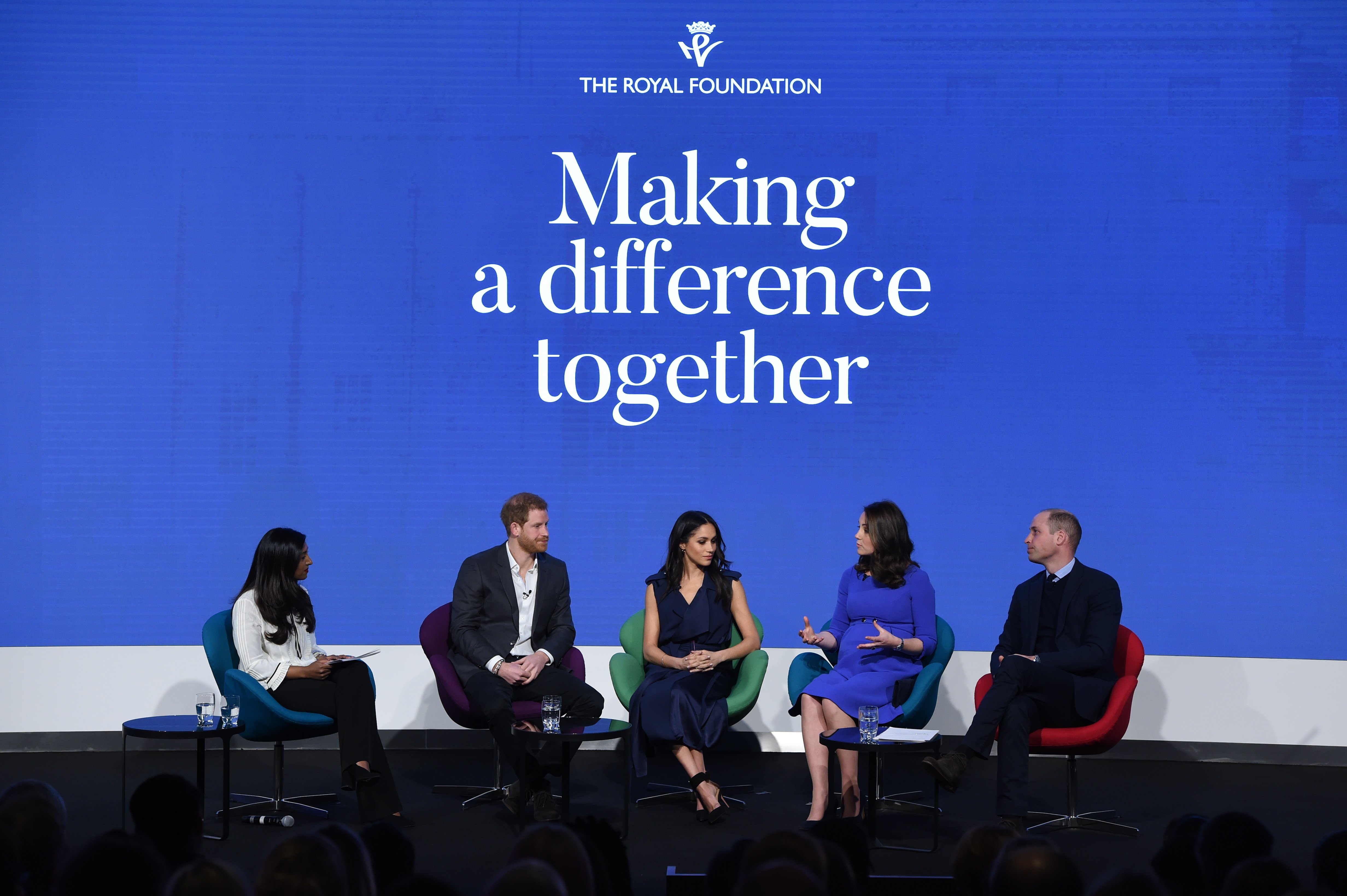 Prince Harry, Meghan Markle, Kate Middleton, and Prince William attend the first annual Royal Foundation Forum