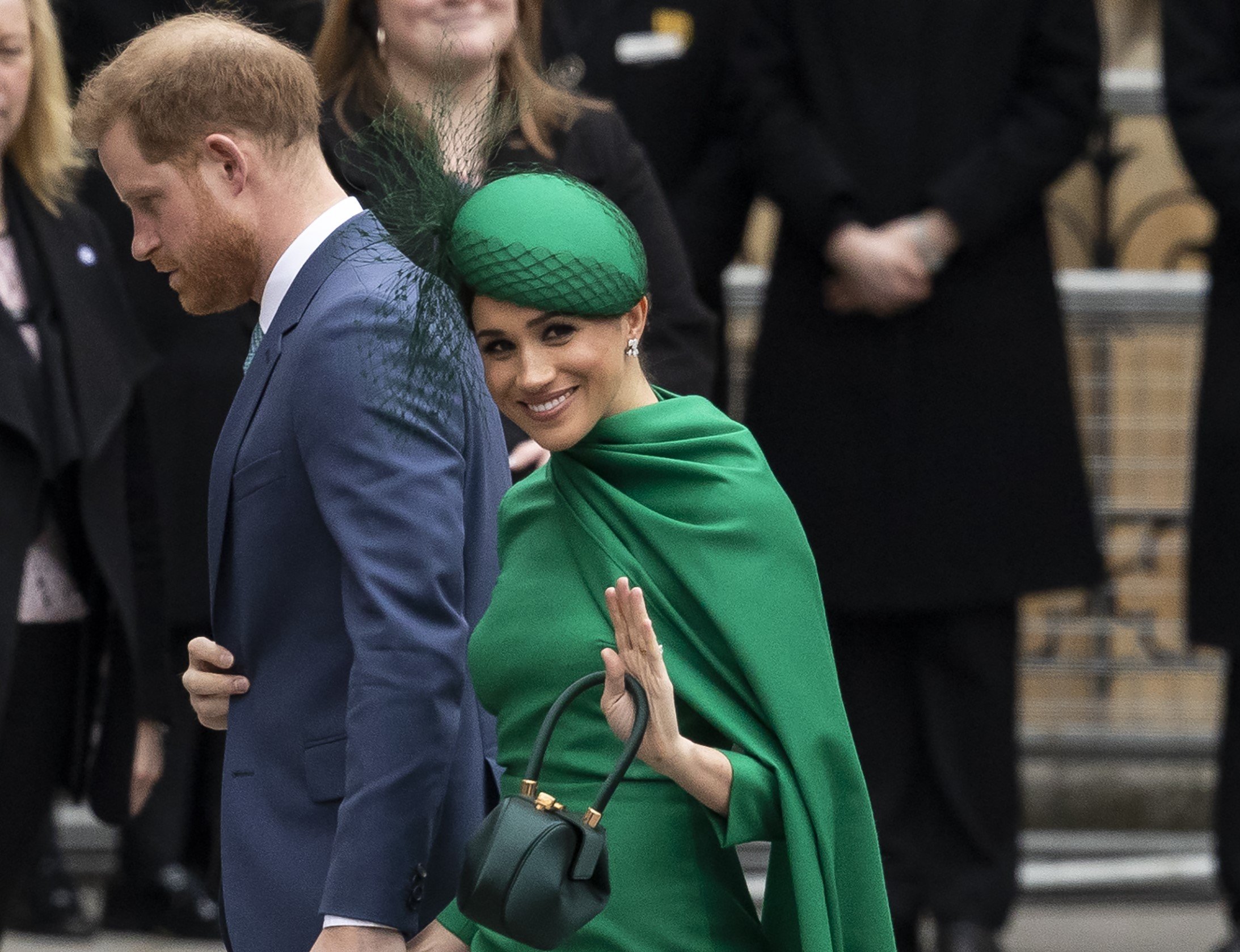 Prince Harry and Meghan Markle arriving for final royal engagement at the annual Commonwealth Service at Westminster Abbey