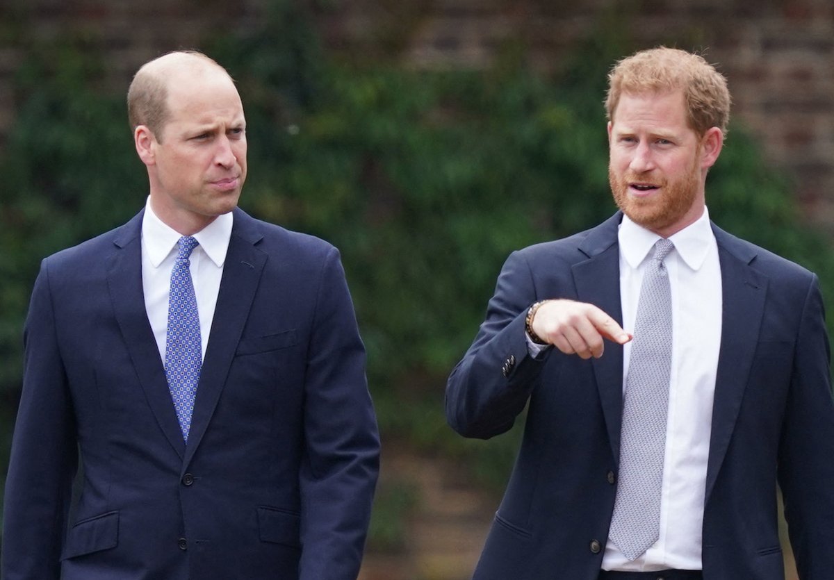 Prince William and Prince Harry, who followed strict rules as children in the palace, walk together.