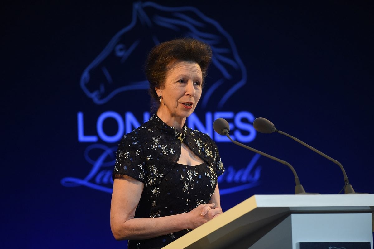 Princess Anne whose ex-bodyguard has spoken out about her kidnap attempt giving an acceptance speech at Longines Ladies Awards