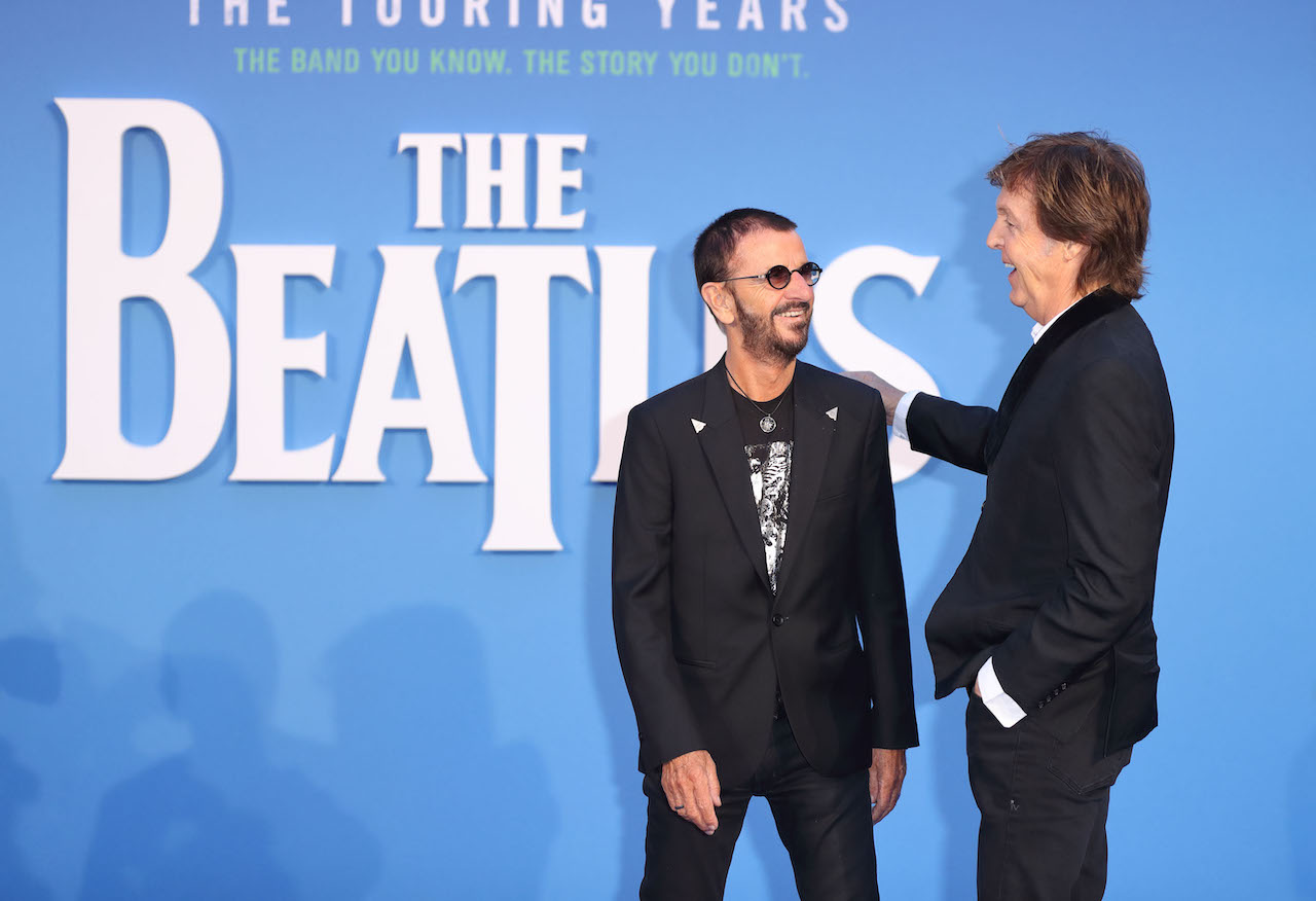 Ringo Starr and Paul McCartney at the World premiere of "The Beatles: Eight Days A Week - The Touring Years" in 2016