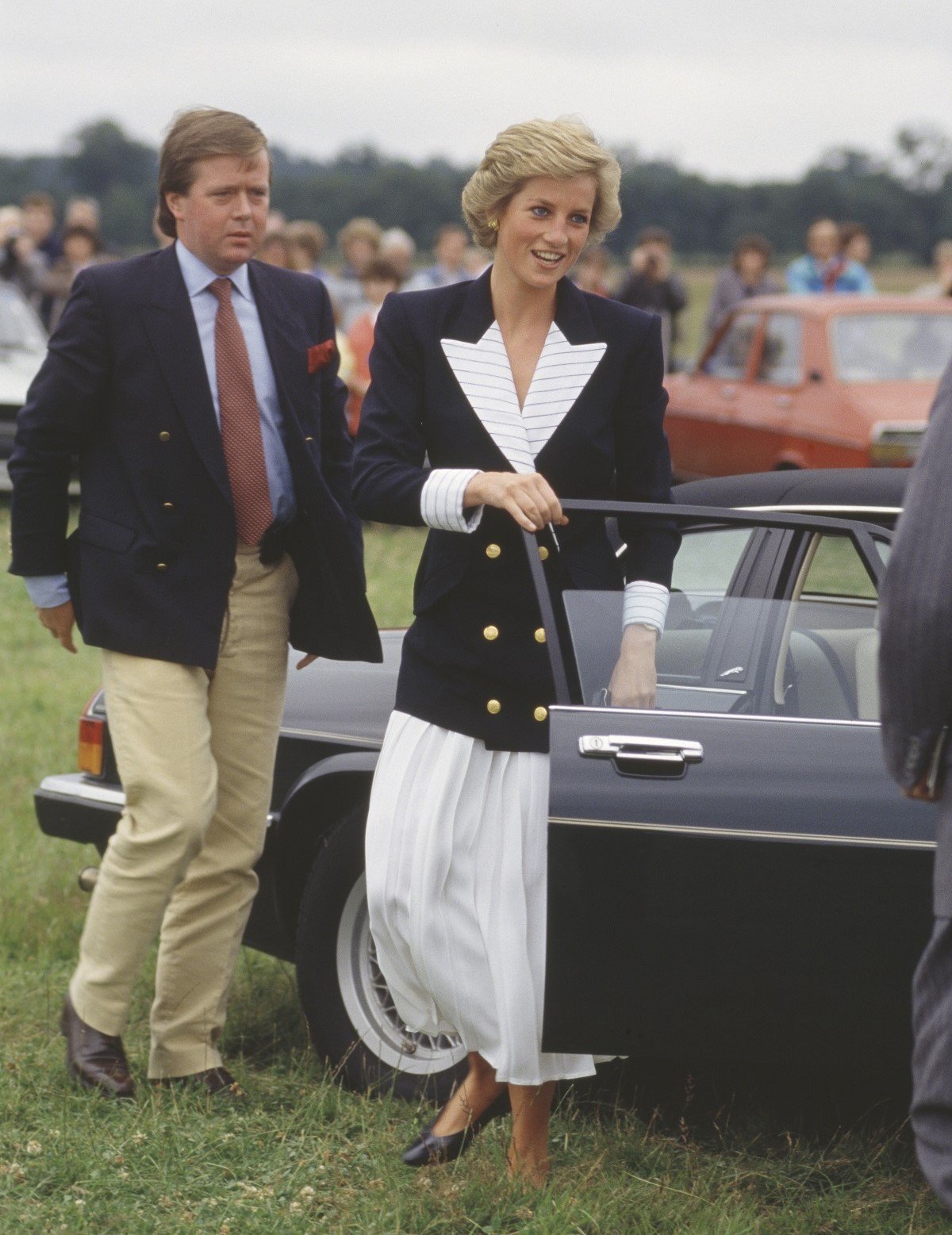 Royal bodyguard Ken Wharfe and Princess Diana arriving at Windsor Great Park