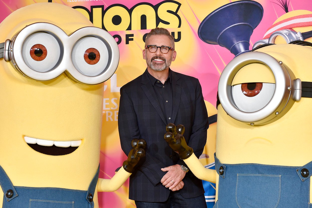 Steve Carell attends the hand and footprint cement ceremony for 'Minions: The Rise Of Gru.' Carell once said he knew he got his Gru voice right when he saw his kids' reactions.