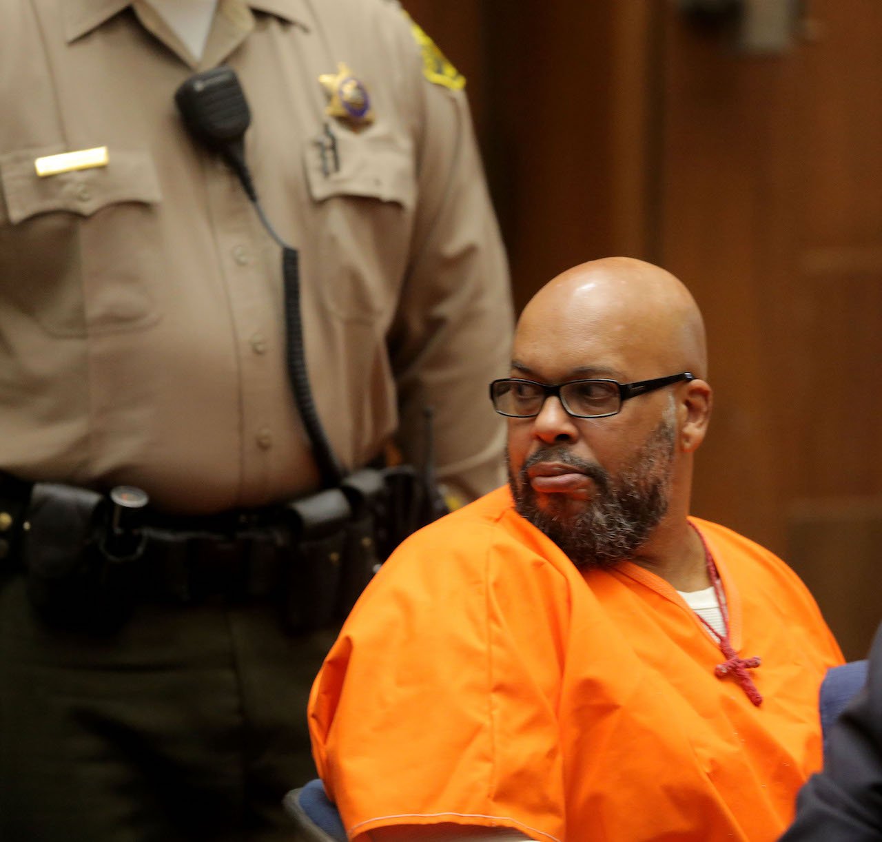 Suge Knight in courtroom; a dispute over publishing caused his issue with Vanilla Ice