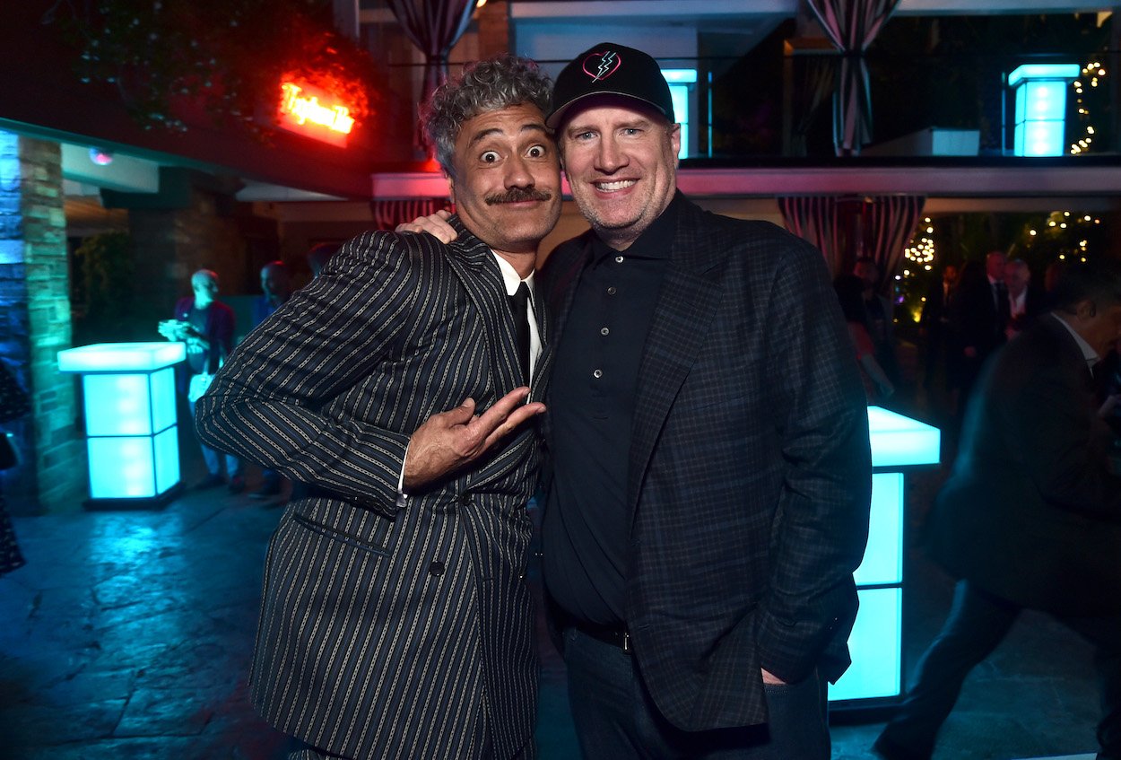 Taika Waititi (left) and Kevin Feige attend the world premiere of 'Thor: Love and Thunder' on June 23, 2022. 'Thor: Love and Thunder' is one of the shortest MCU movies, and Marvel might have forced Waititi into a shorter runtime.