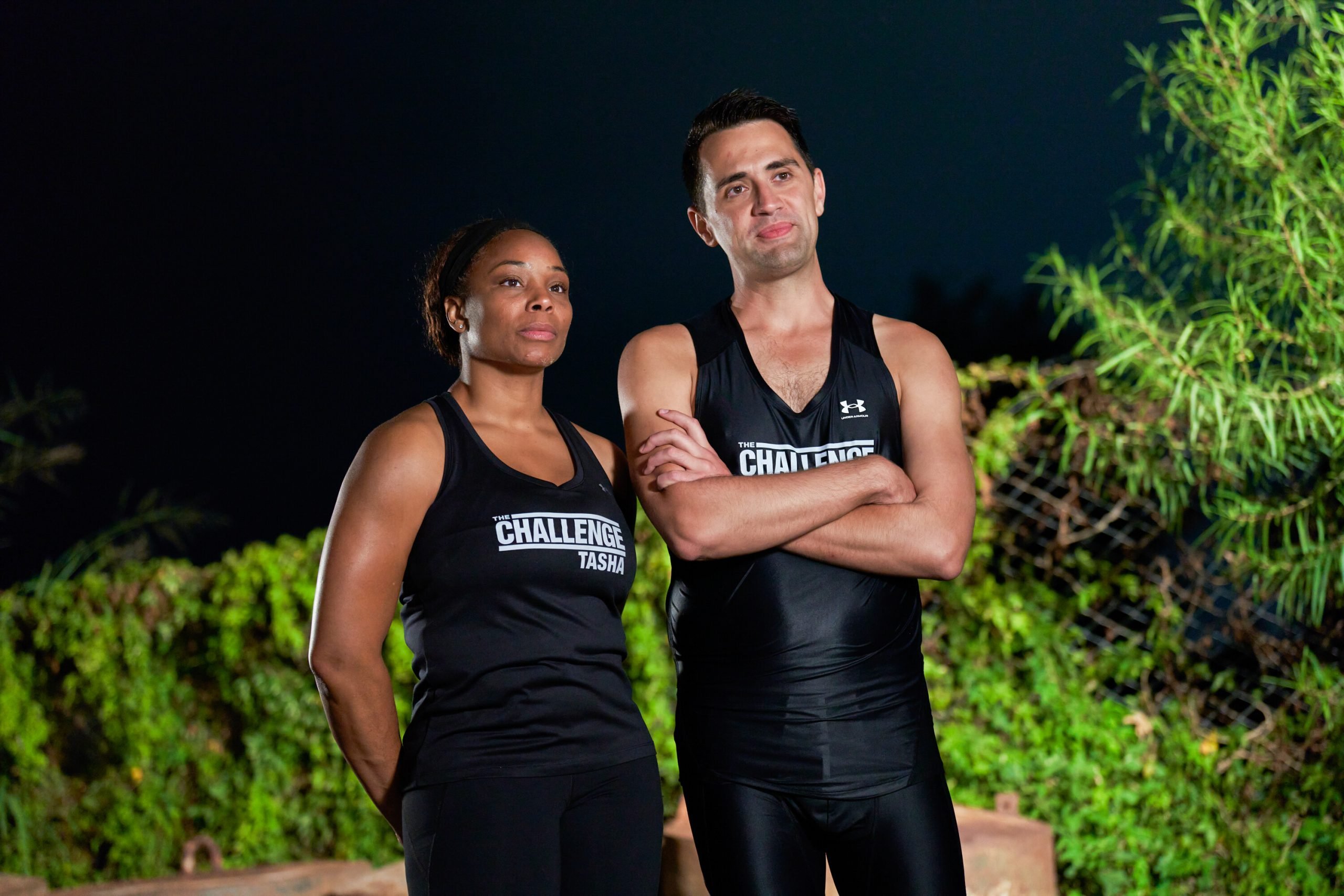 Tasha Fox and James Wallington standing next to each other during 'The Challenge: USA' elimination