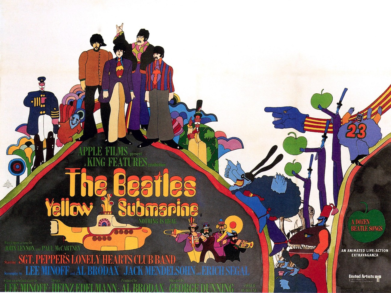 A movie poster for The Beatles' 'Yellow Submarine.'