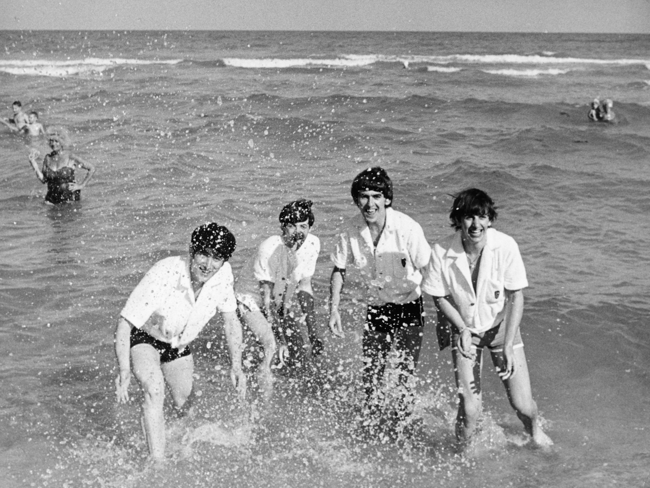 The Beatles at the beach in Florida in 1964.