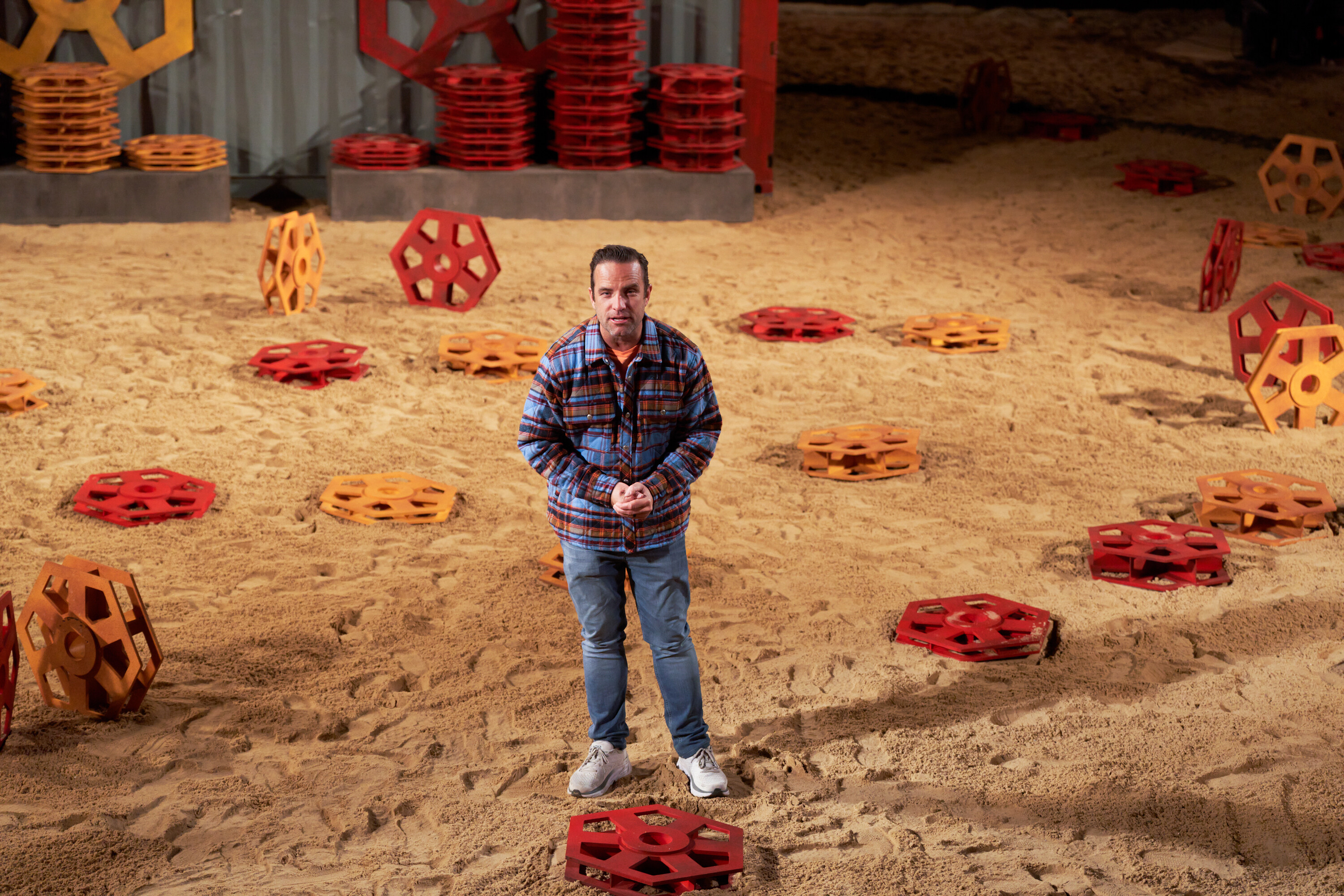 Host TJ Lavin standing during 'The Challenge: USA'