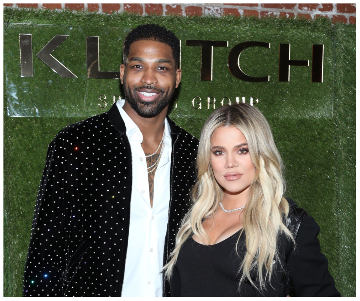 Tristan Thompson and Khloé Kardashian, who have an on-and-off relationship, pose together at an event.