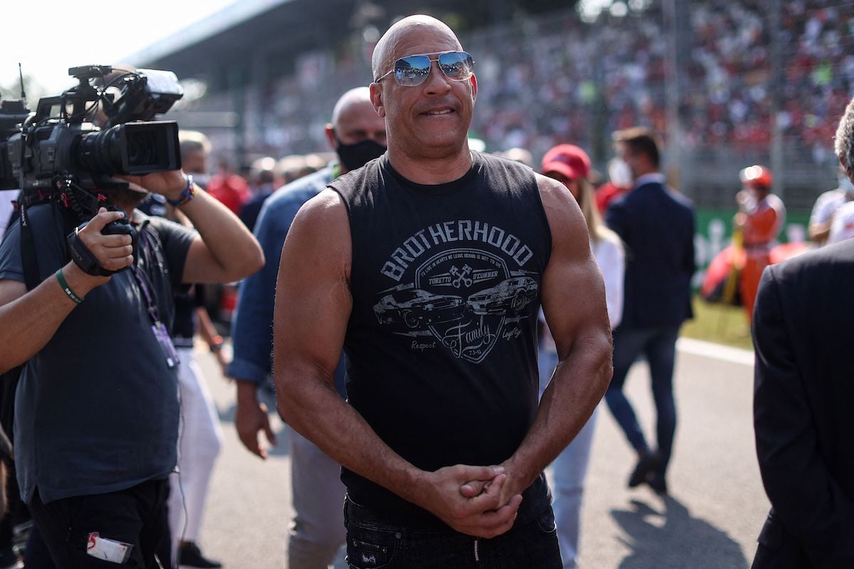 Actor Vin Diesel looks on prior to the Italian Formula One Grand Prix in 2021