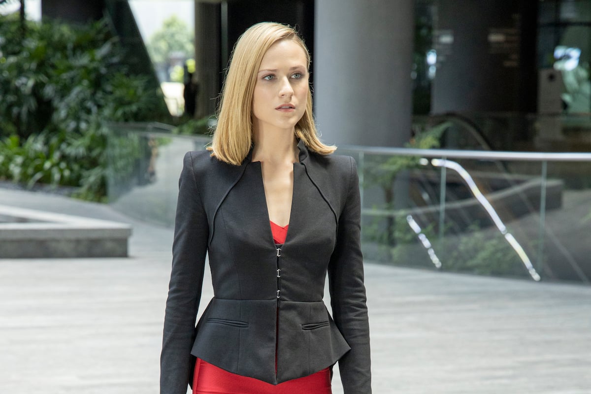 'Westworld' Season 3: Dolores (Evan Rachel Wood) stands in an office courtyard