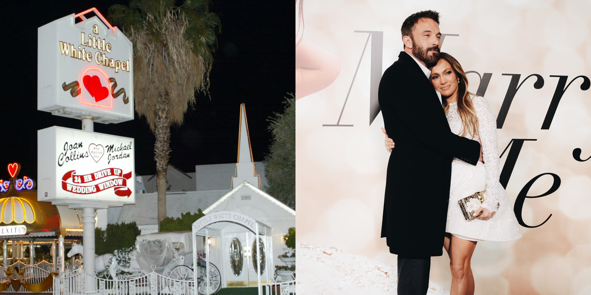 Ben Affleck and Jennifer Lopez married at A Little White Wedding Chapel in Las Vegas, NV a popular venue for celebrities.