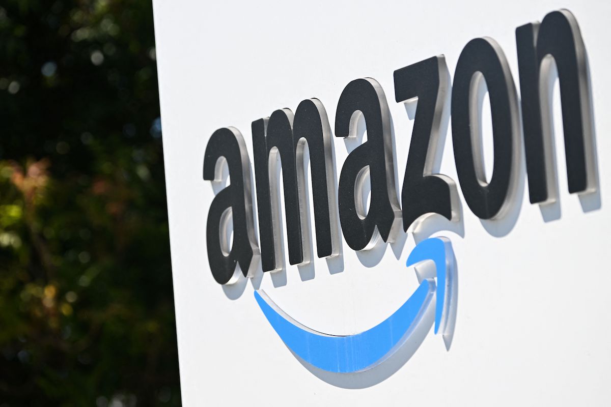 Amazon logo on a sign