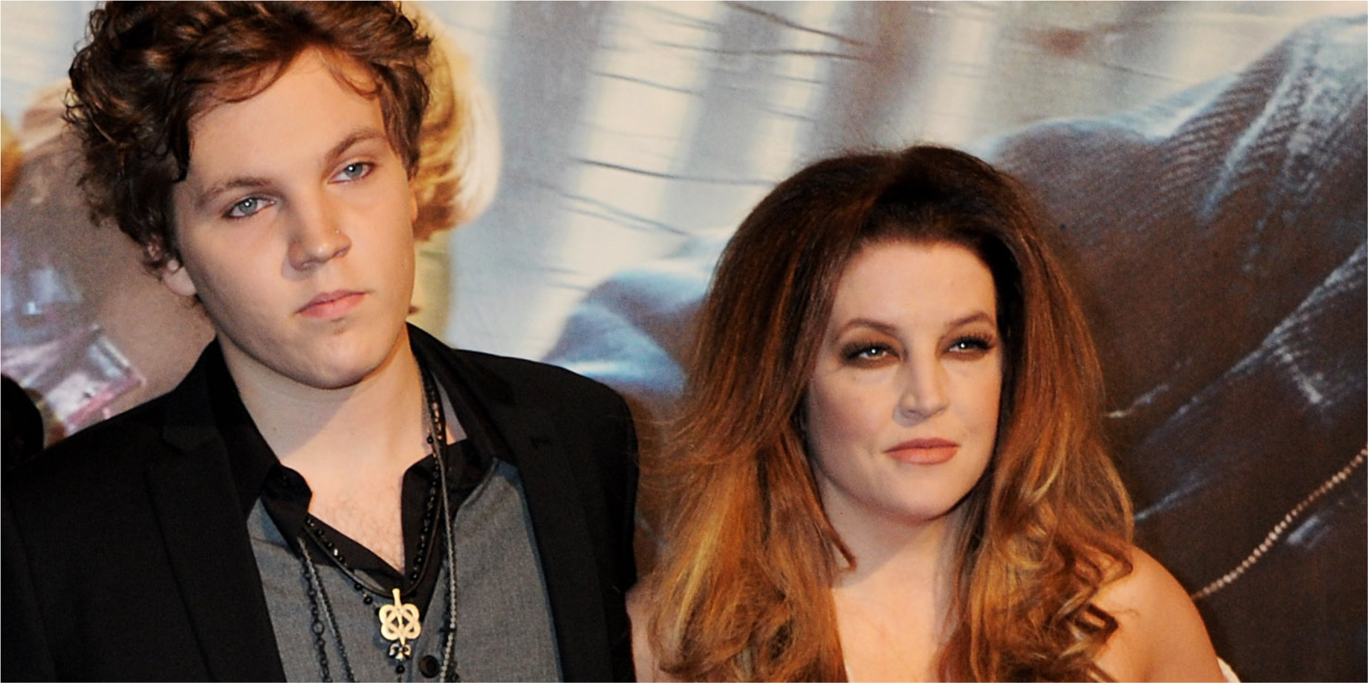 benjamin keough and lisa marie presley attend a 2010 press event.